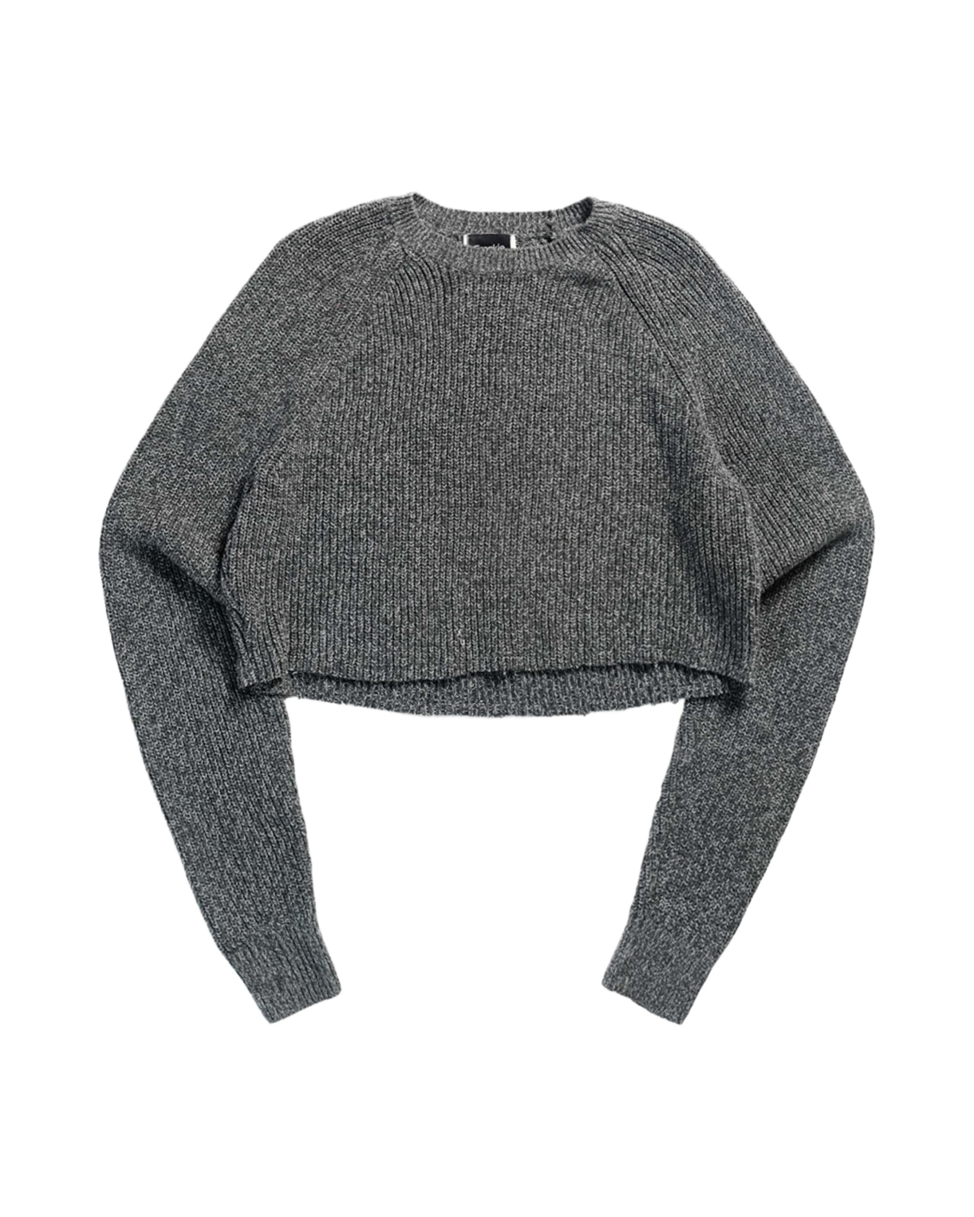 Rework Crop Knit Sweater - L