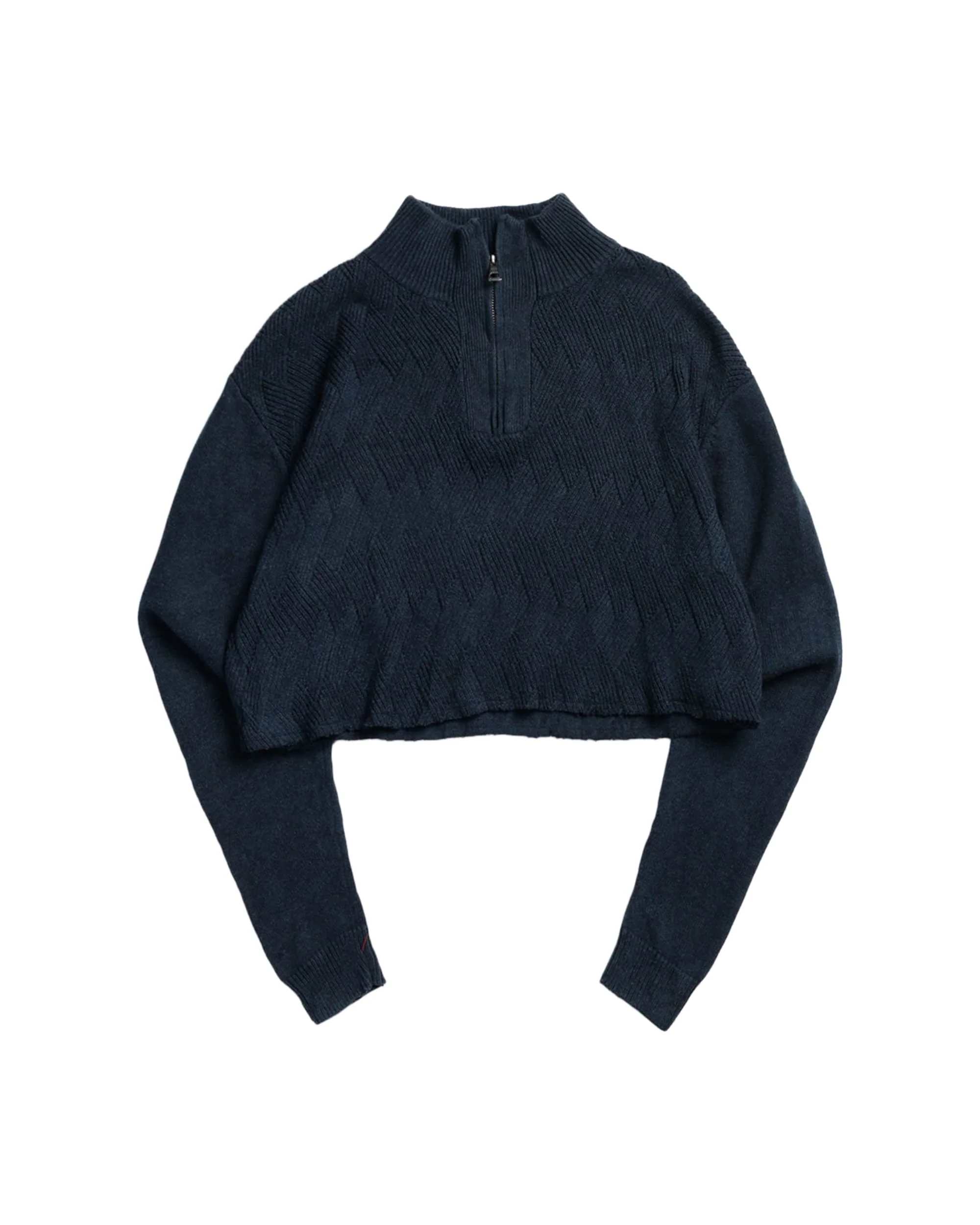 Rework Crop Knit Sweater - L