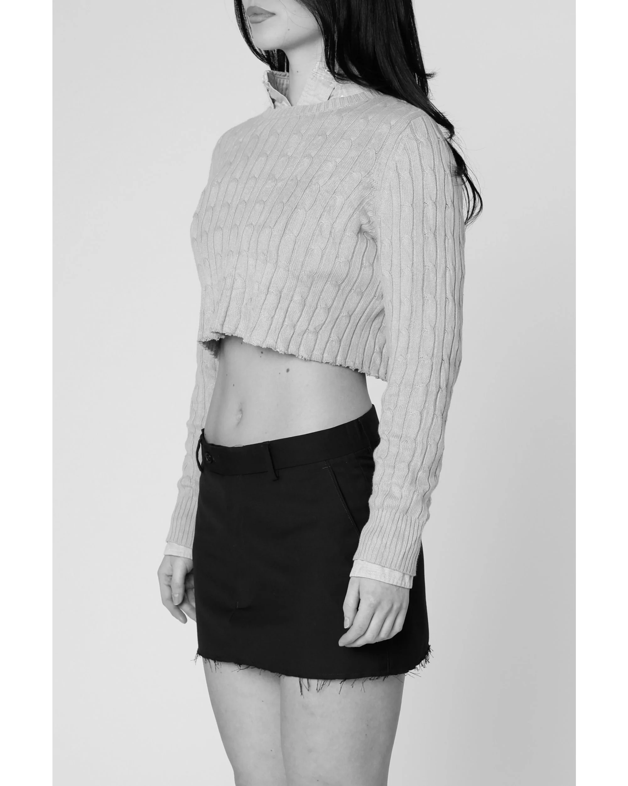 Rework Crop Knit Sweater - S - Image 2