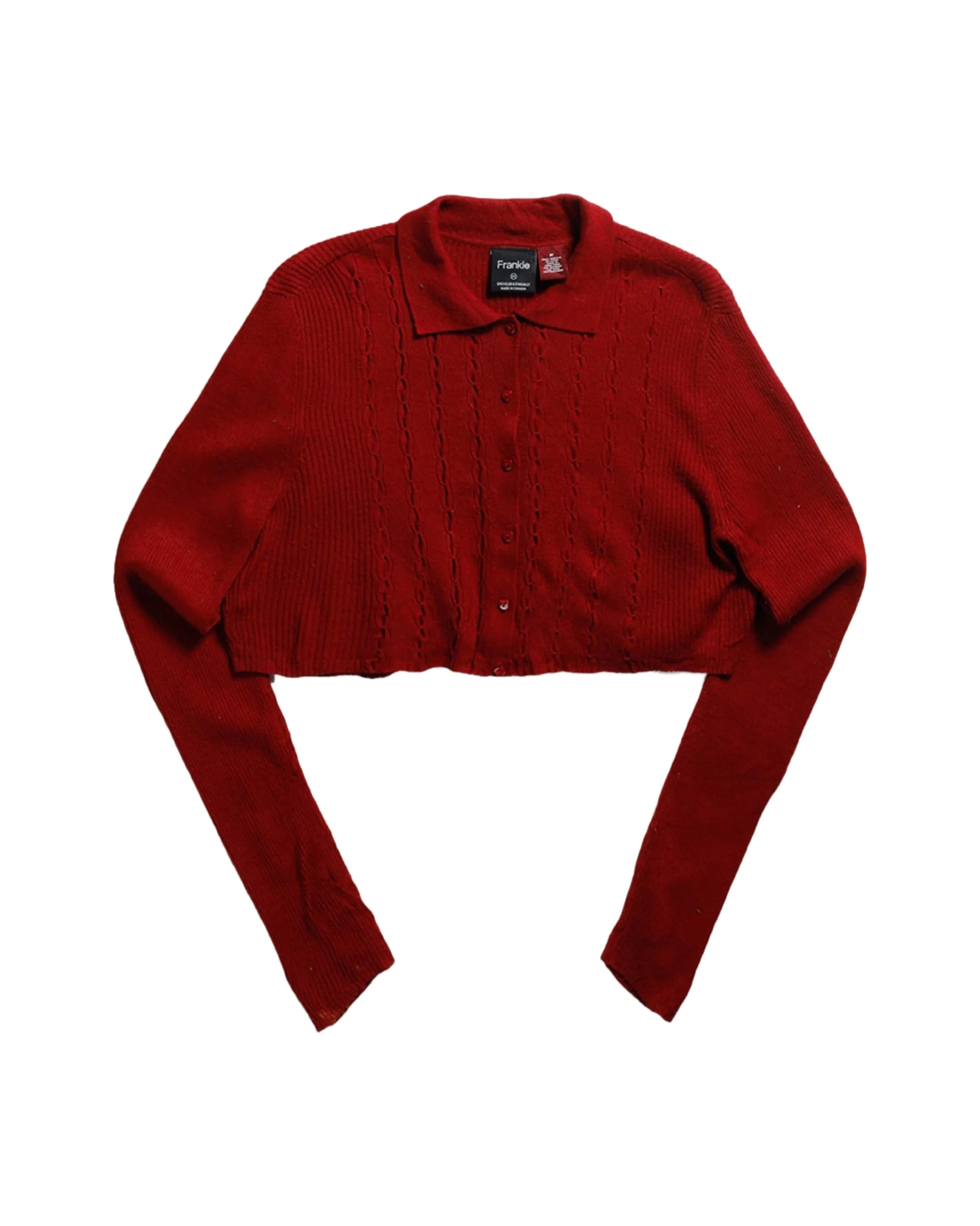 Rework Crop Knit Sweater - XS
