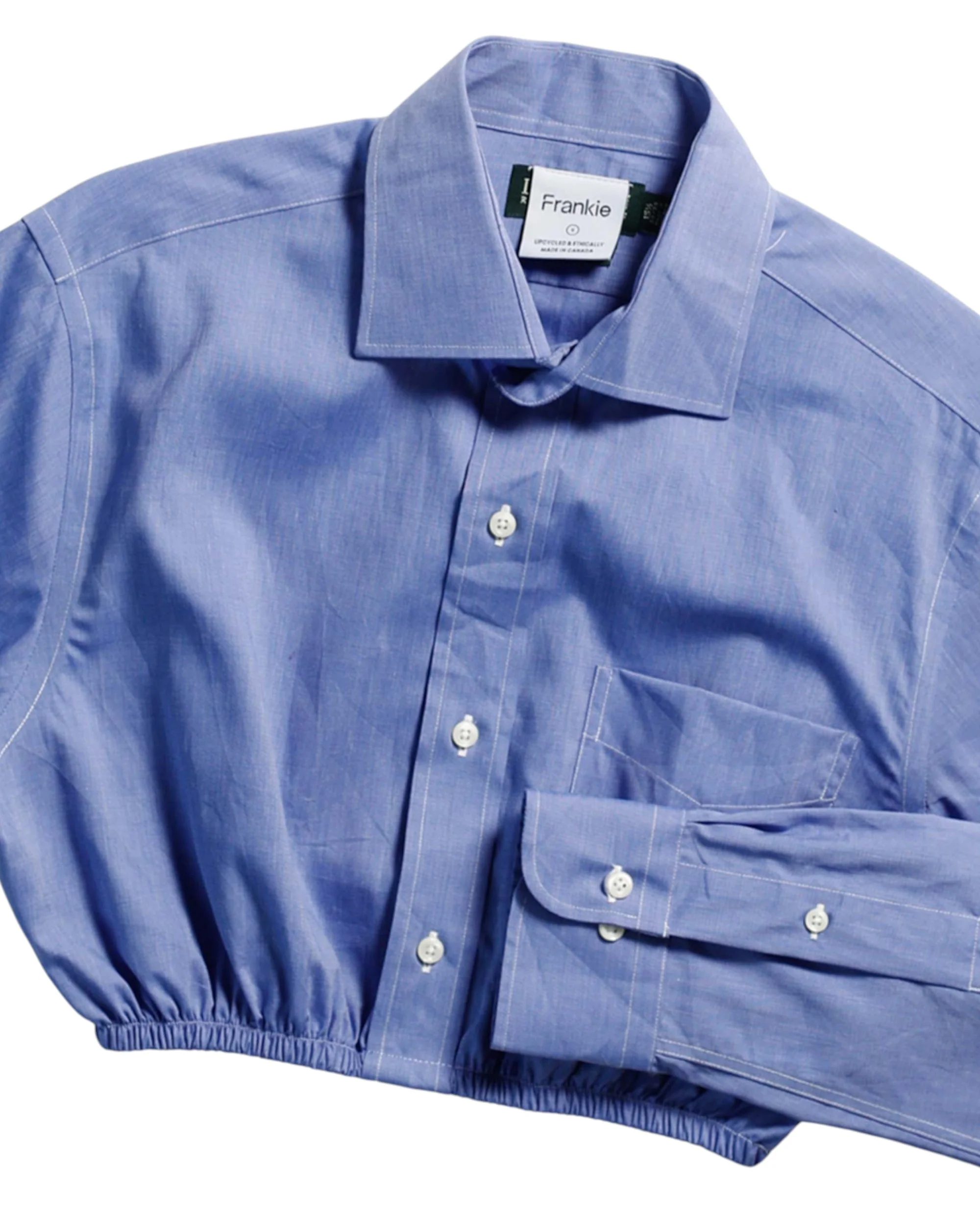 Rework Oxford Cinch Crop Shirt - S - Image 3