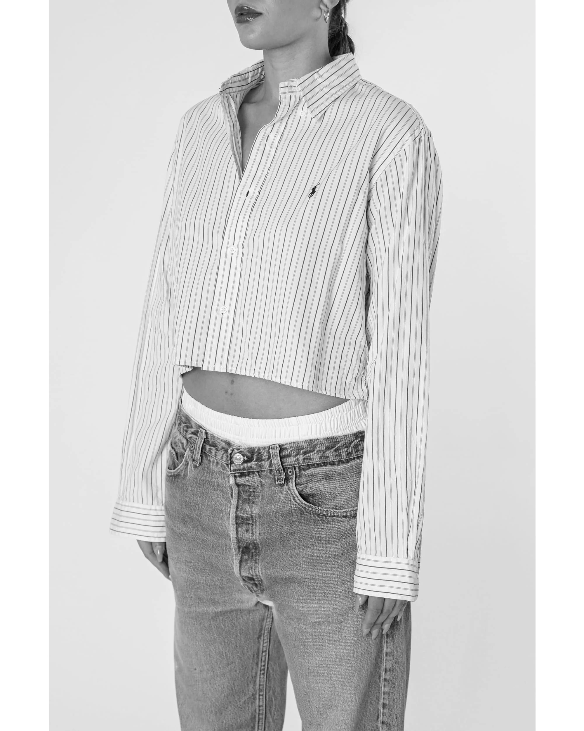 Rework Oxford Crop Shirt - XL - Image 2