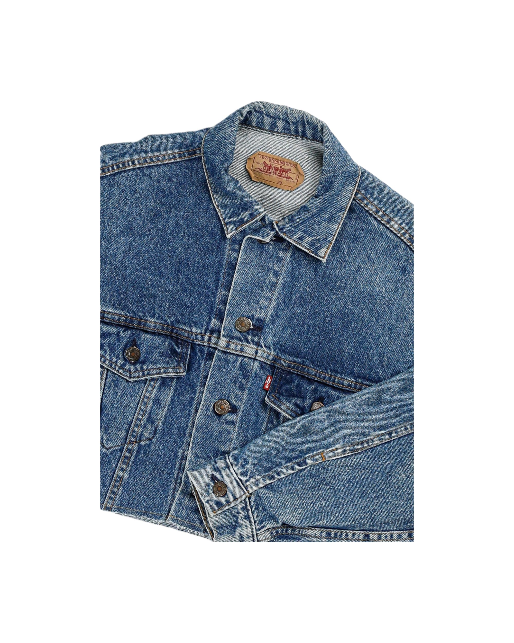Rework Vintage Levi's USA Crop Denim Jacket - S - Image 3
