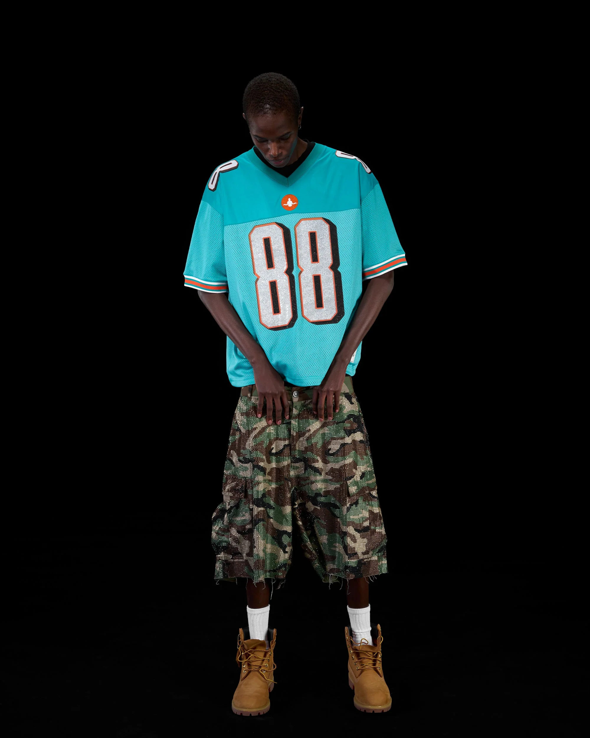 RHINESTONE FOOTBALL JERSEY - BLUE - Image 15