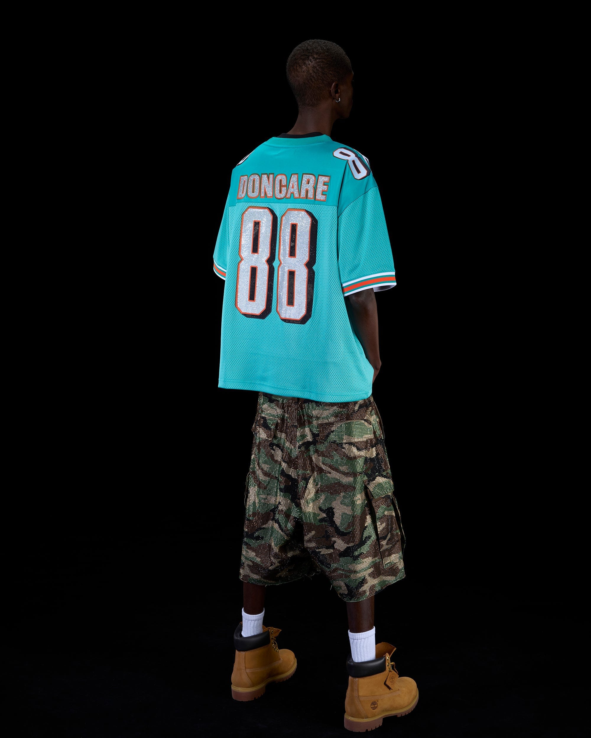 RHINESTONE FOOTBALL JERSEY - BLUE - Image 6