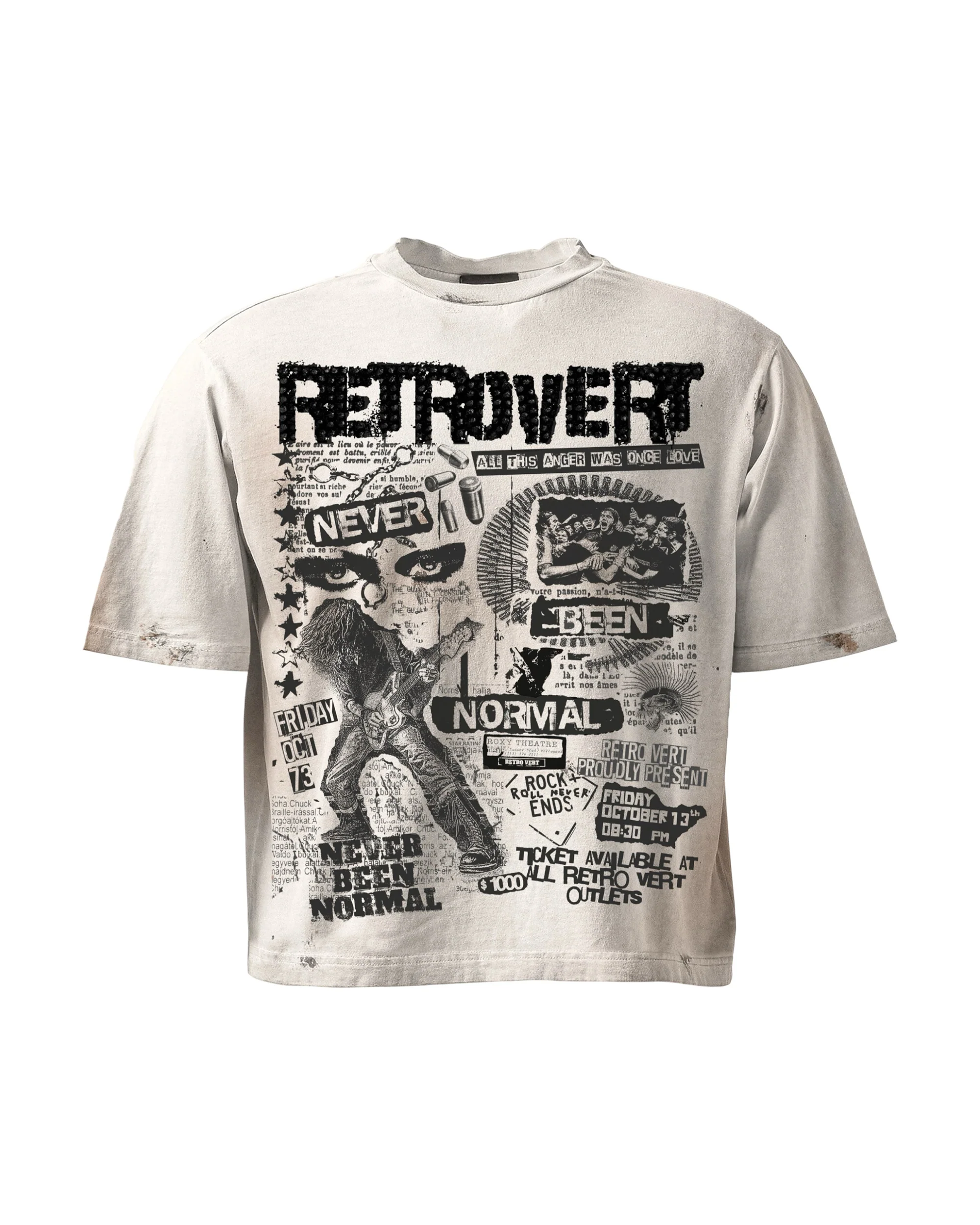 Rhinestone Rockstar Tee - white