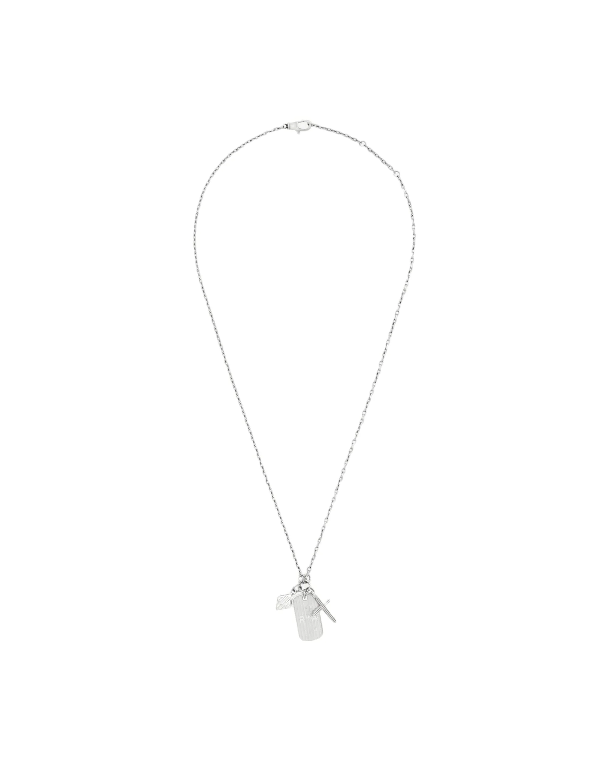 RION CHARM TAG NECKLACE | SILVER MULTI CHARM