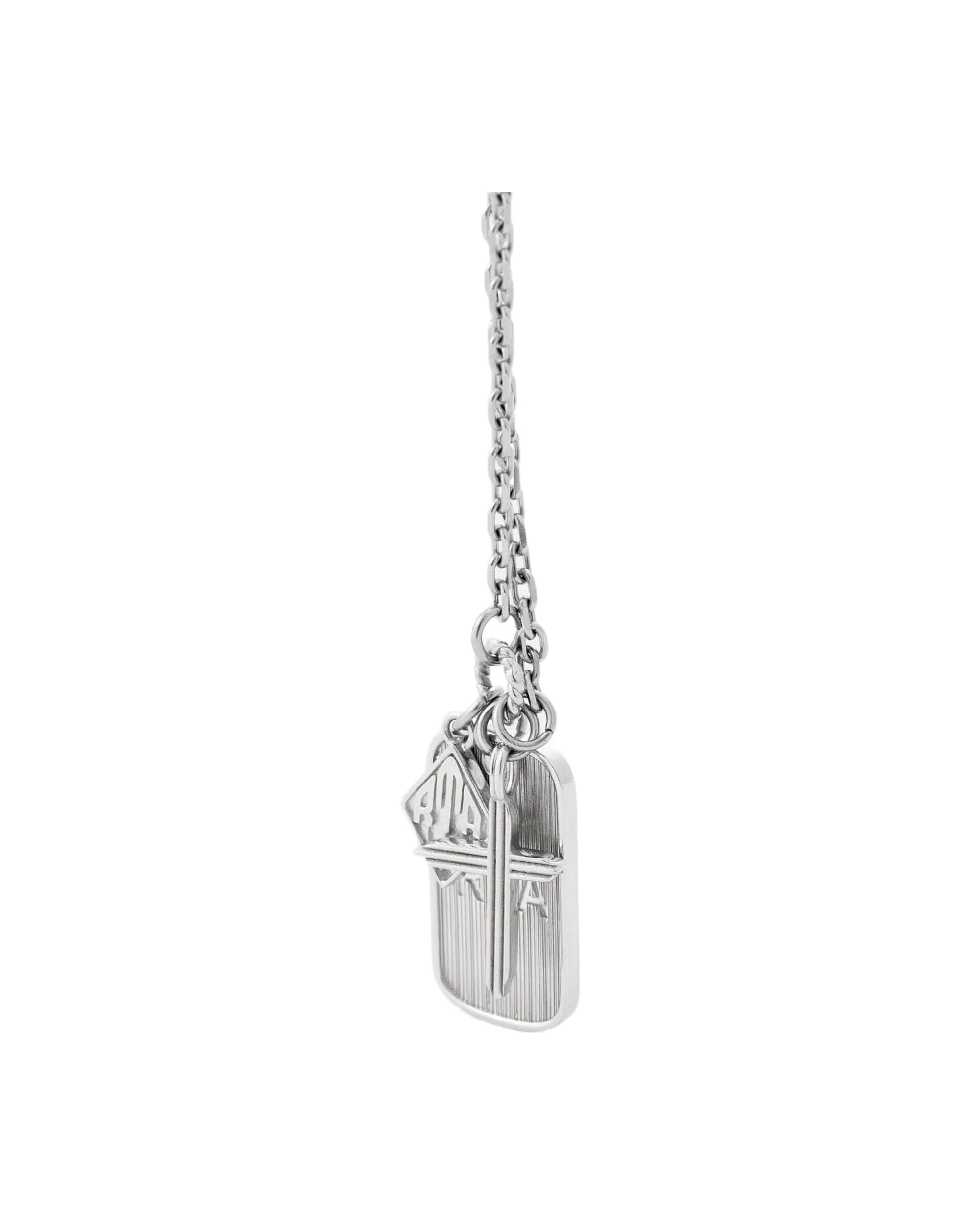 RION CHARM TAG NECKLACE | SILVER MULTI CHARM - Image 3