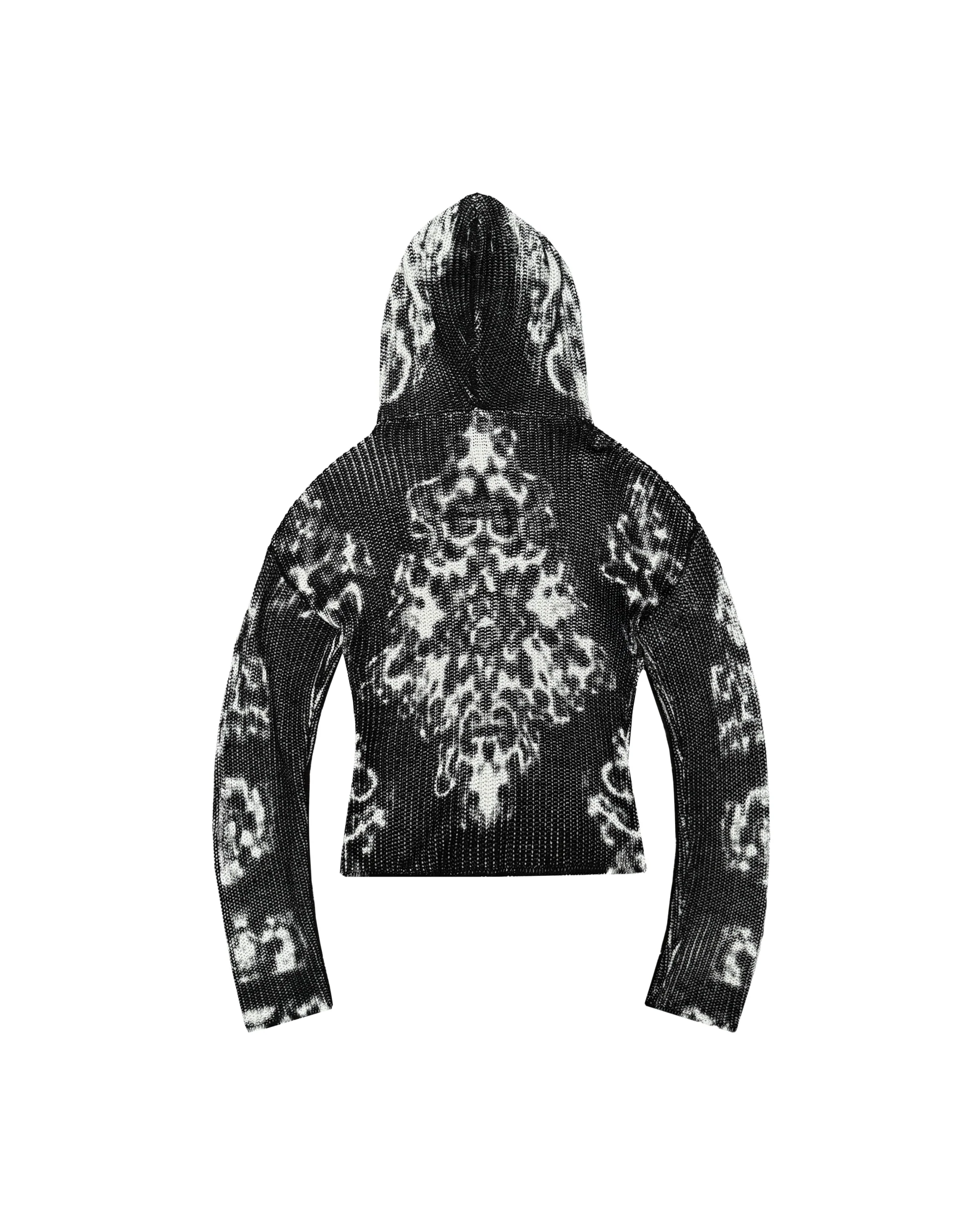 RUG KNITTED ZIP-HOODIE in BLACK - Image 2