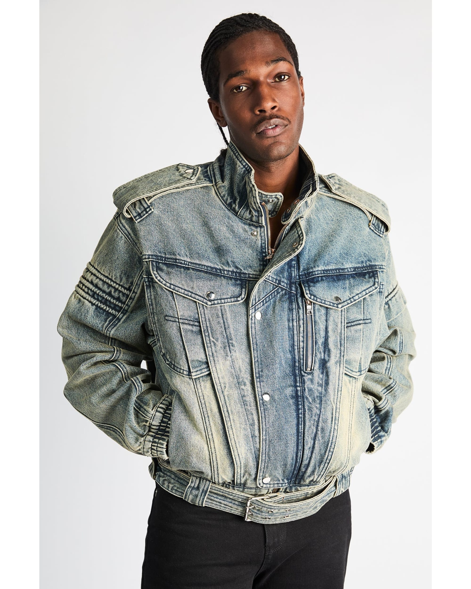 RUI CROPPED DENIM JACKET | DAWN WAVE - Image 3