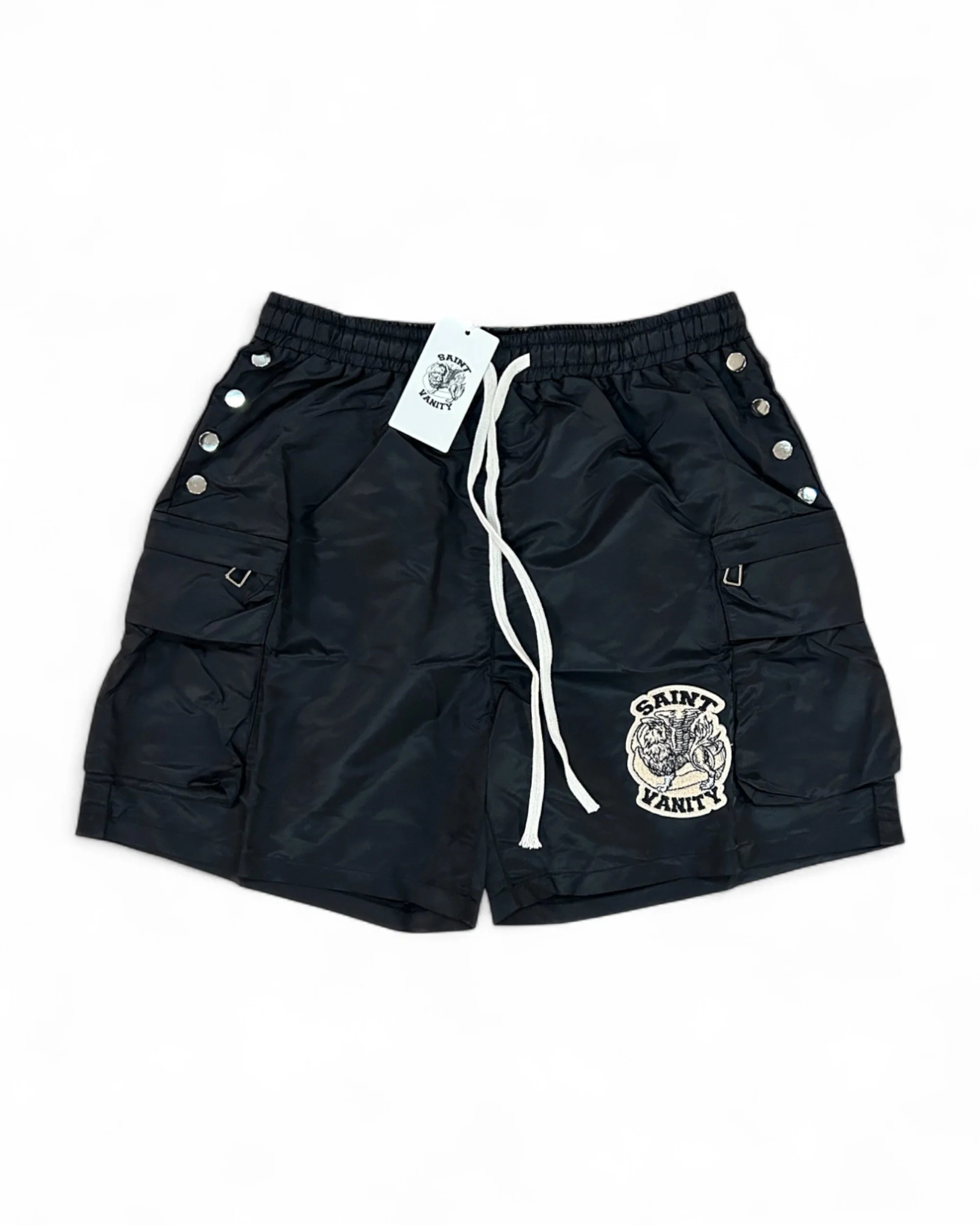 SAINT VANITY™ CARGO SHORTS – BLACK +
