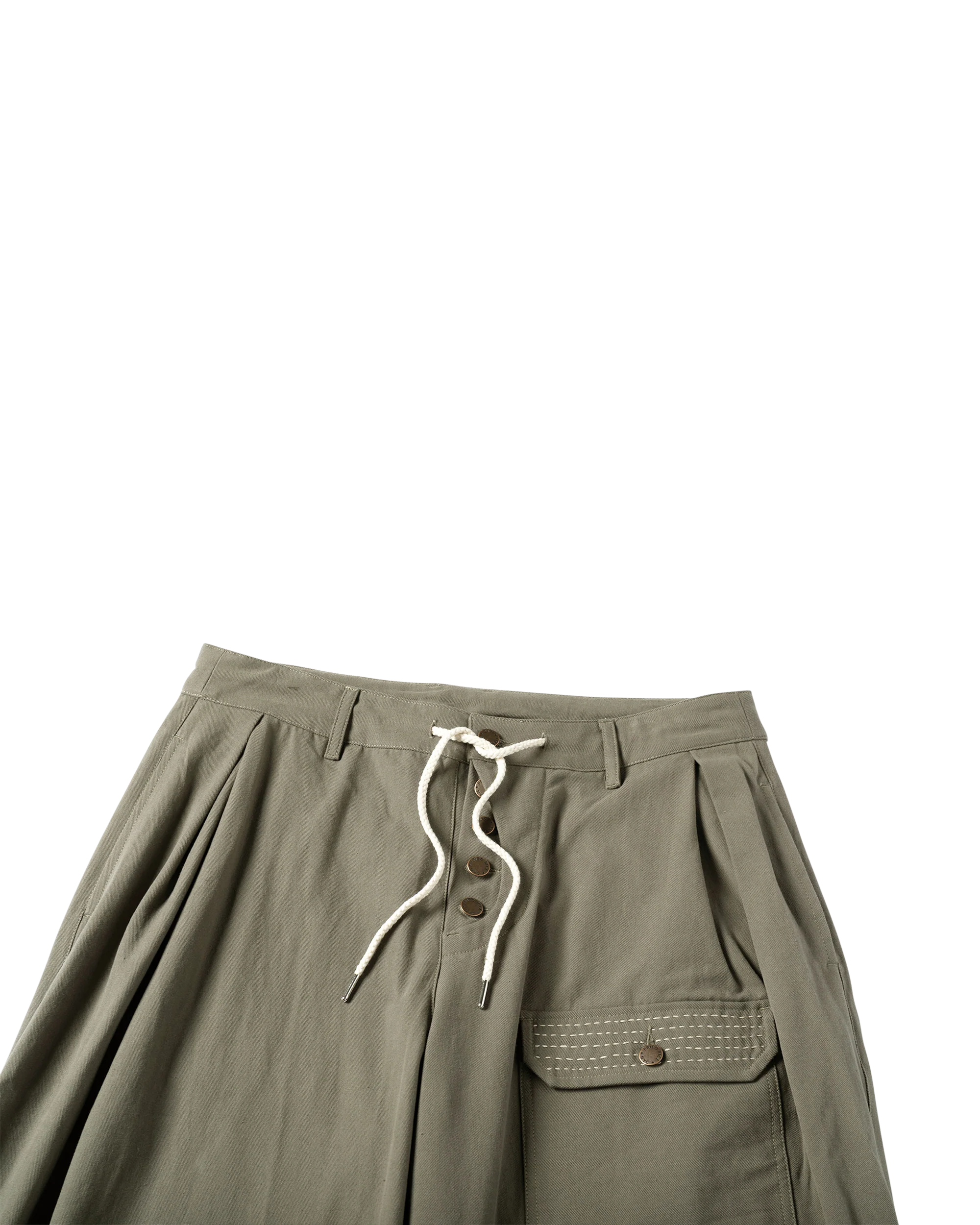 Sashiko Wide Leg Pants - Olive - Image 7