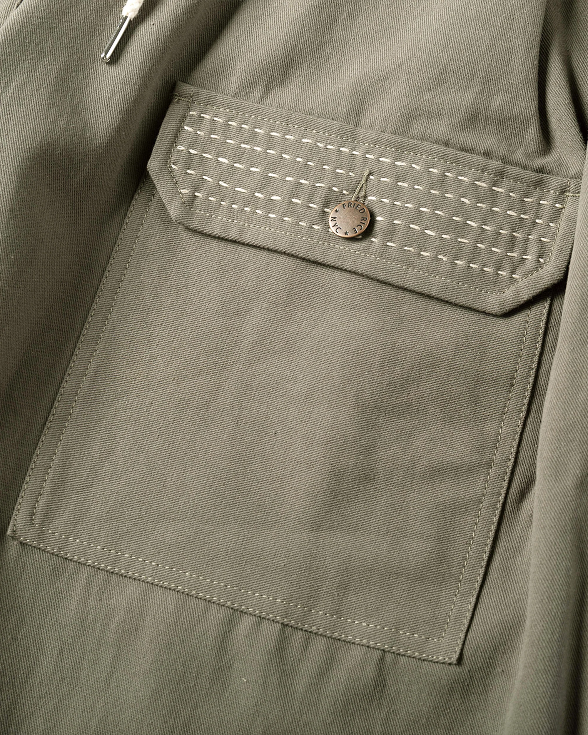 Sashiko Wide Leg Pants - Olive - Image 9