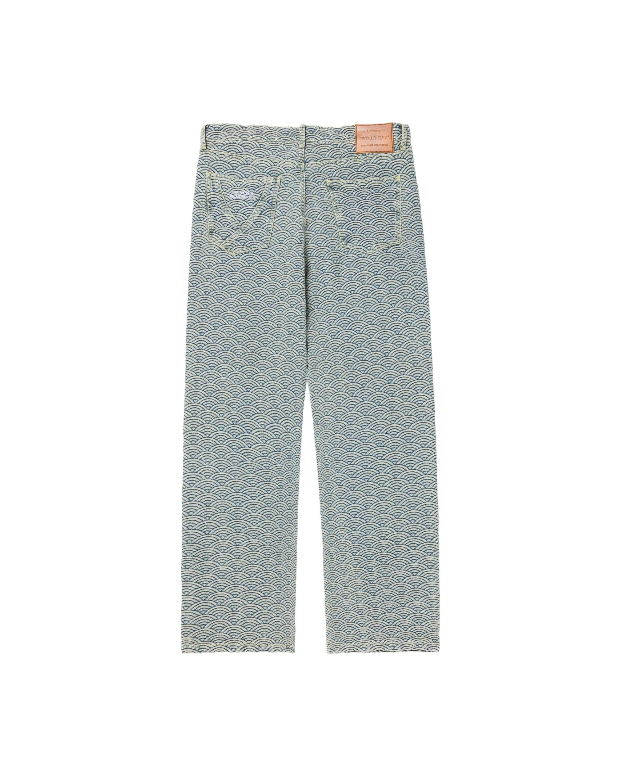 SEIGAIHA JACQUARD DENIM JEANS - Image 5