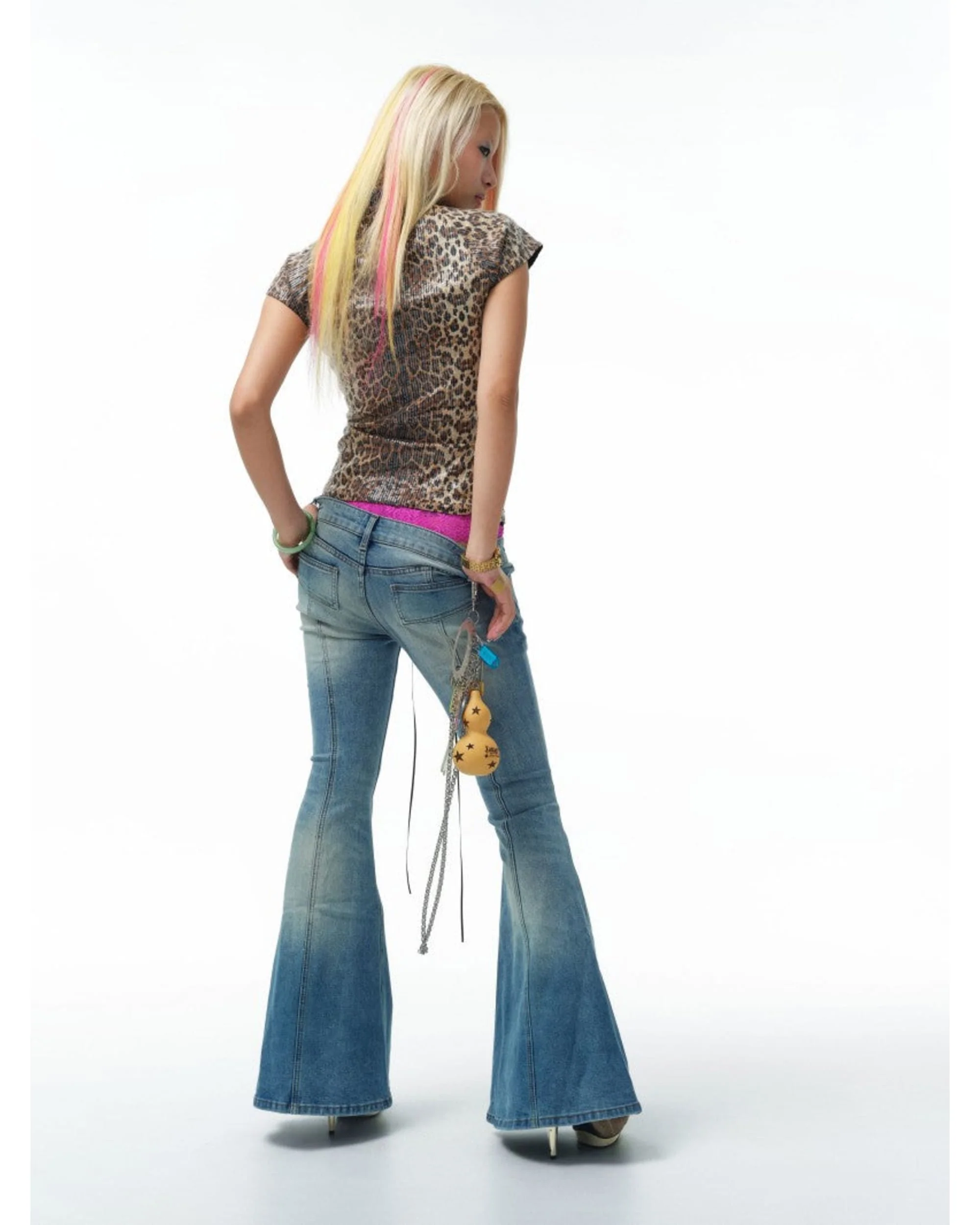 Sequin Leopard Print Lace-Up Qipao - Image 3