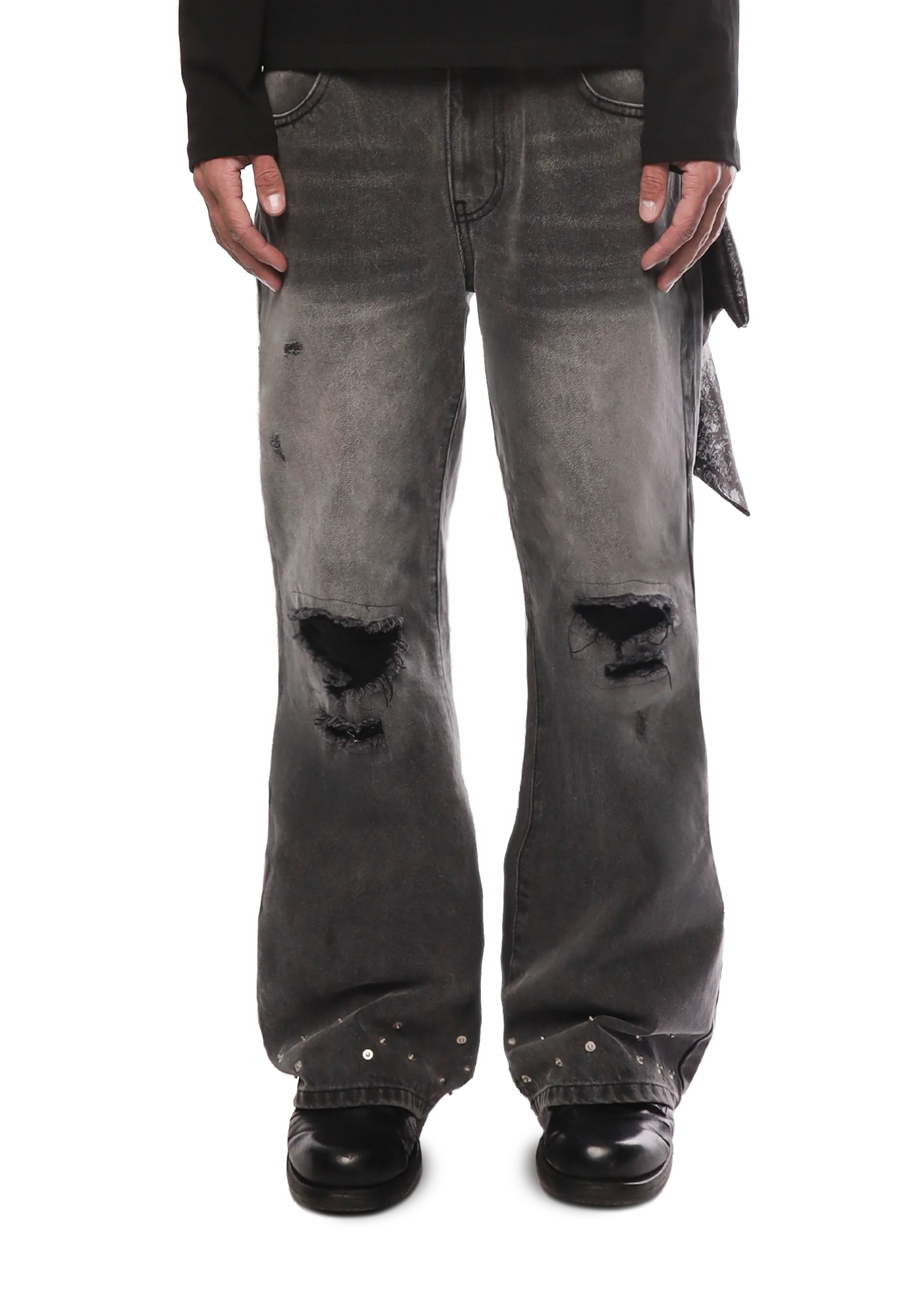 SERPENT FLARE DENIM in GREY - Image 8