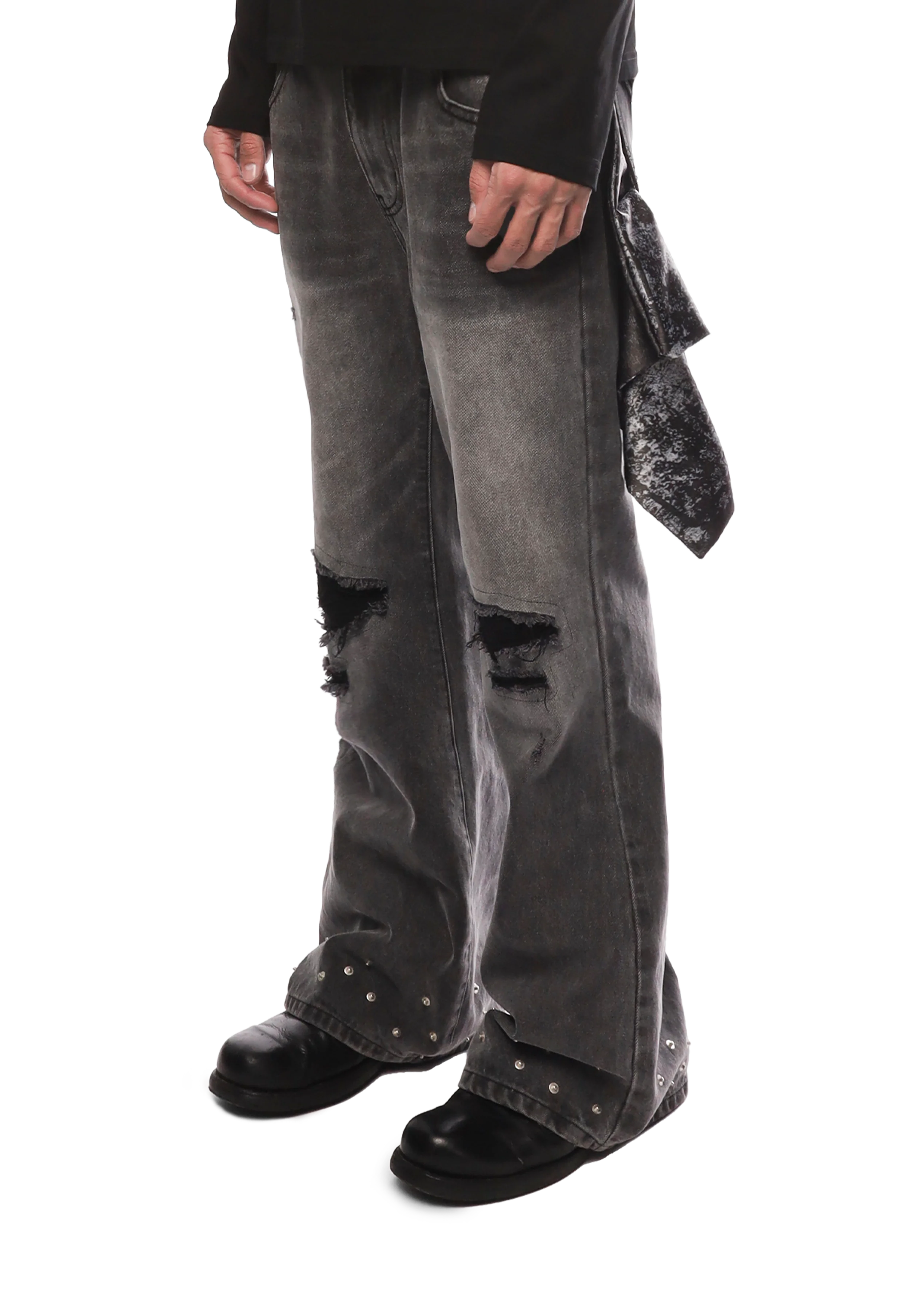 SERPENT FLARE DENIM in GREY - Image 9