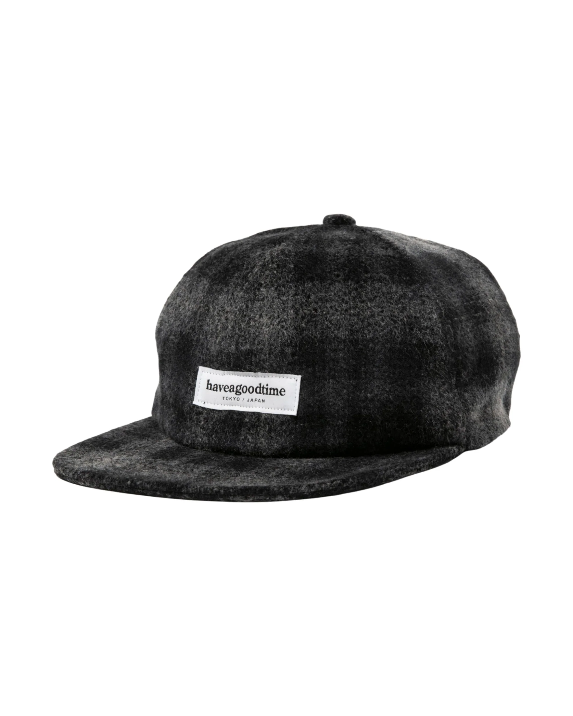 SIDE LOGO NEEDLE PUNCH CHECK CAP - CHARCOAL - Image 2