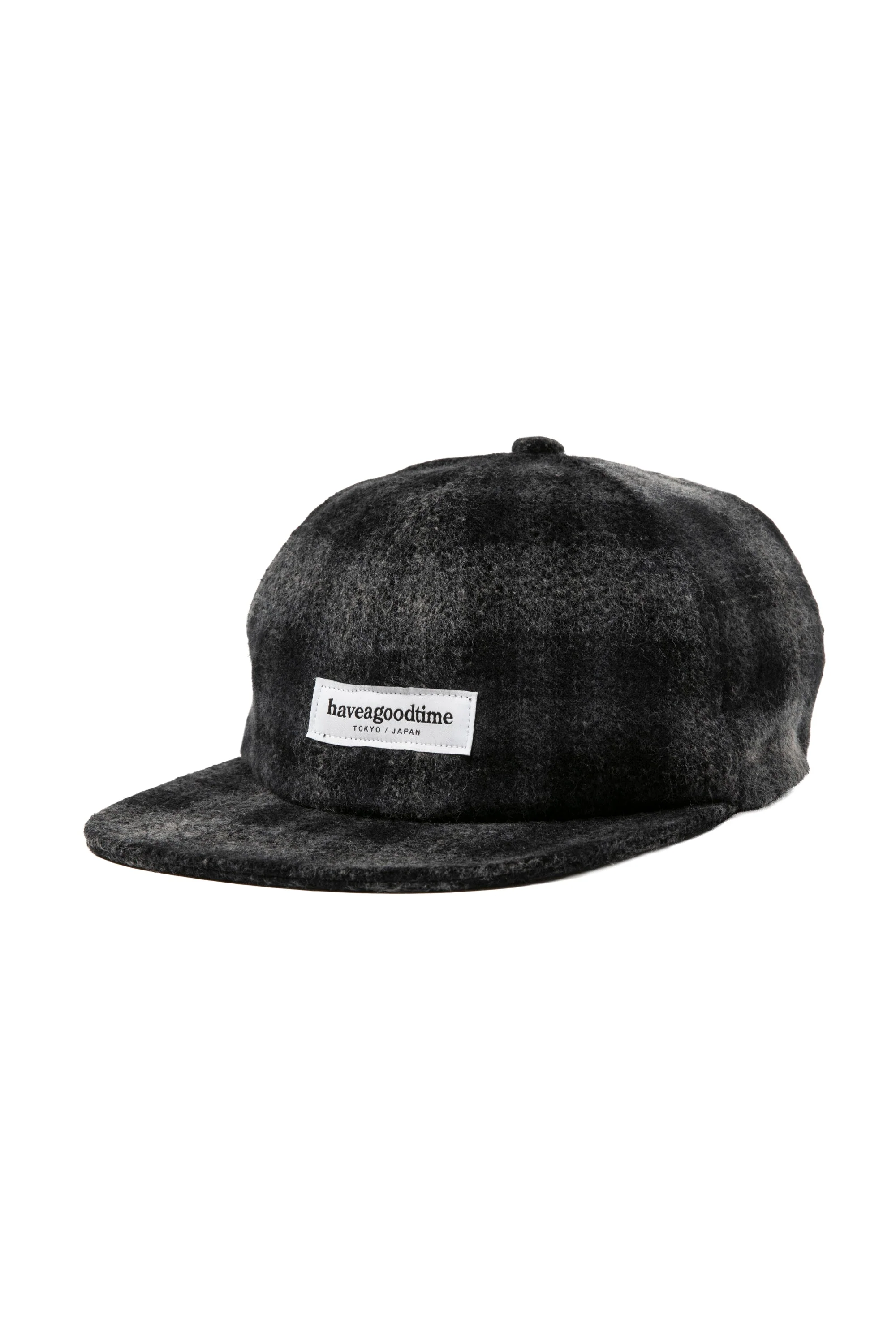 SIDE LOGO NEEDLE PUNCH CHECK CAP - CHARCOAL - Image 6