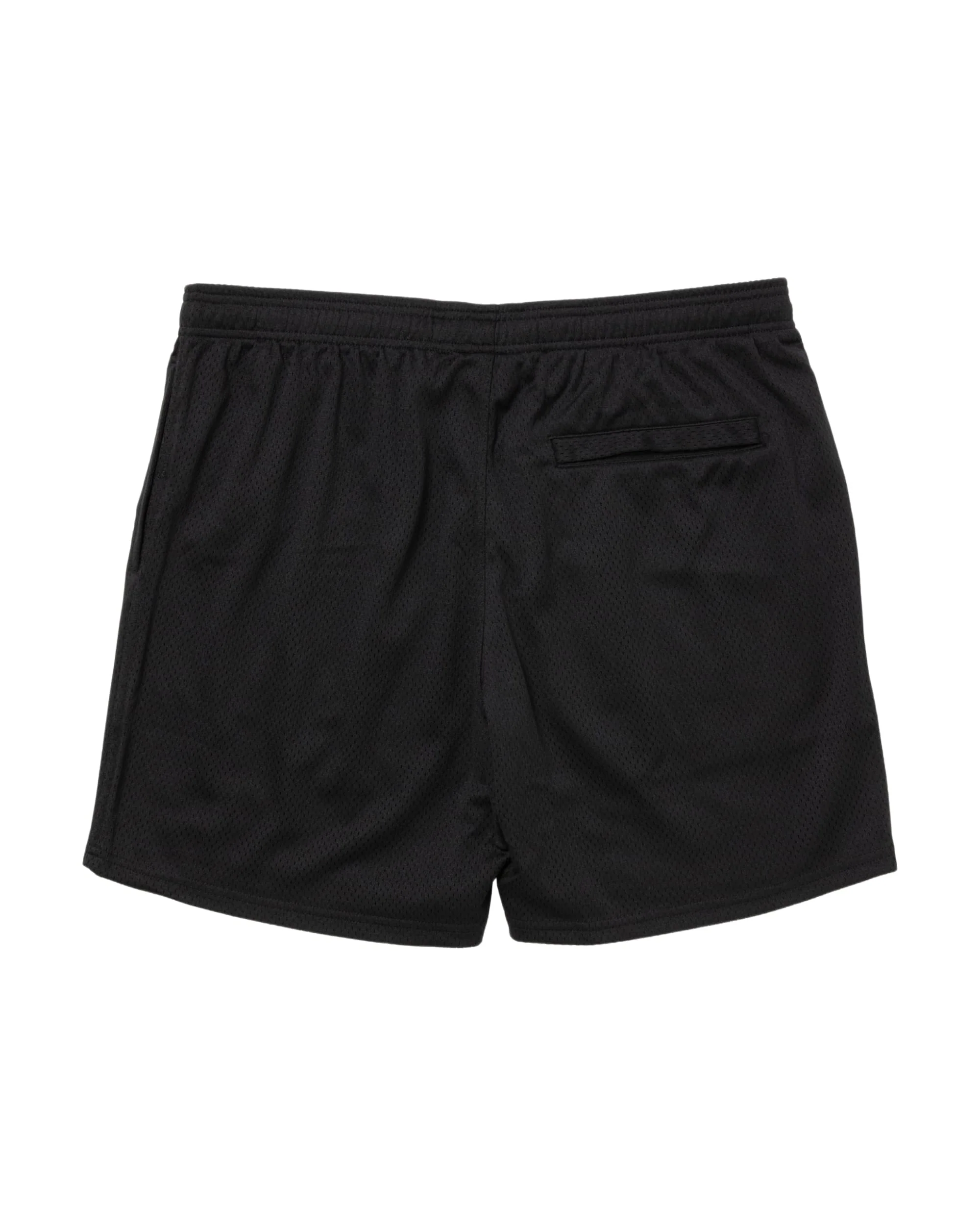 SIDE LOGO SIDE BLANK FRAME MESH SHORTS - BLACK - Image 2
