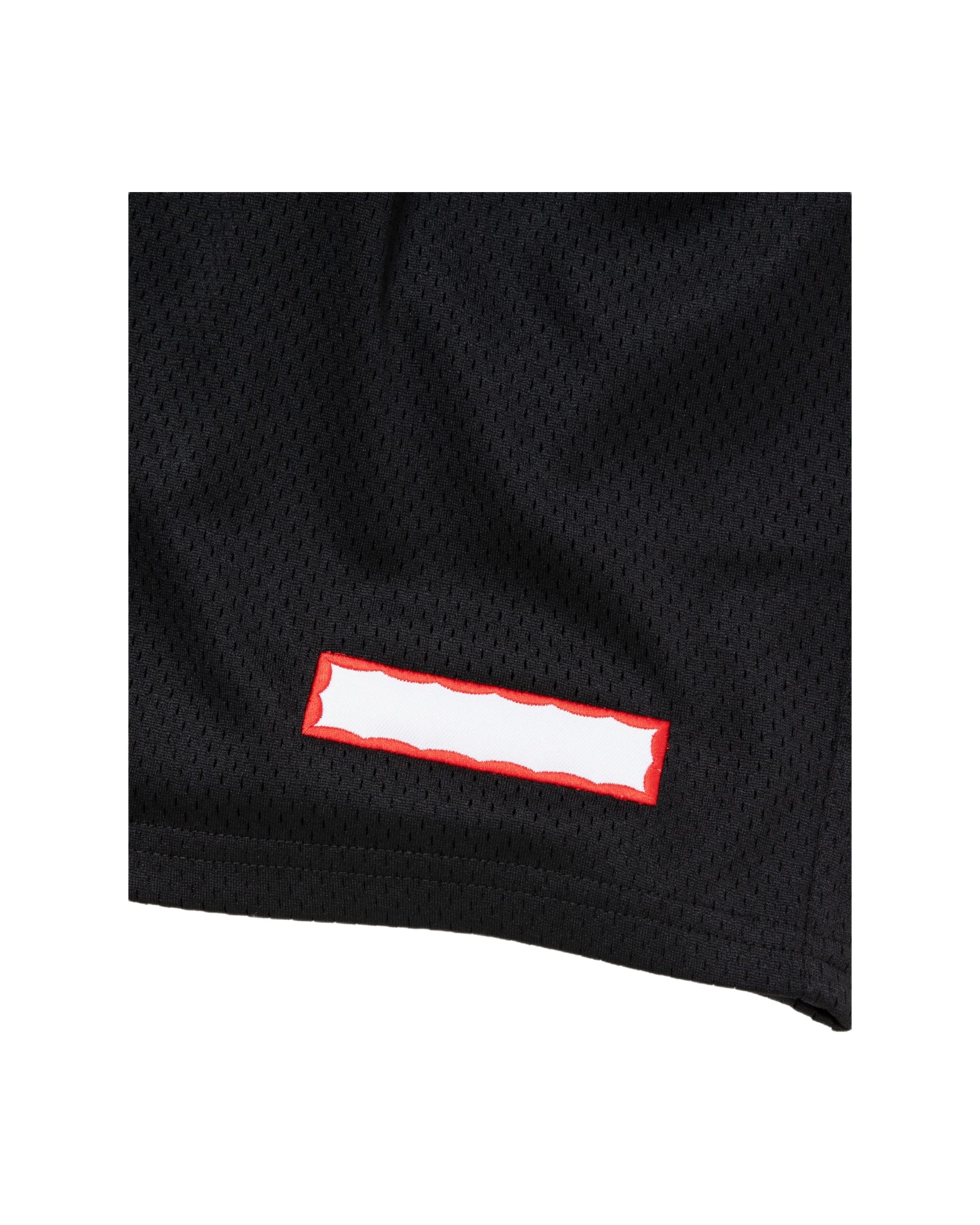 SIDE LOGO SIDE BLANK FRAME MESH SHORTS - BLACK - Image 6