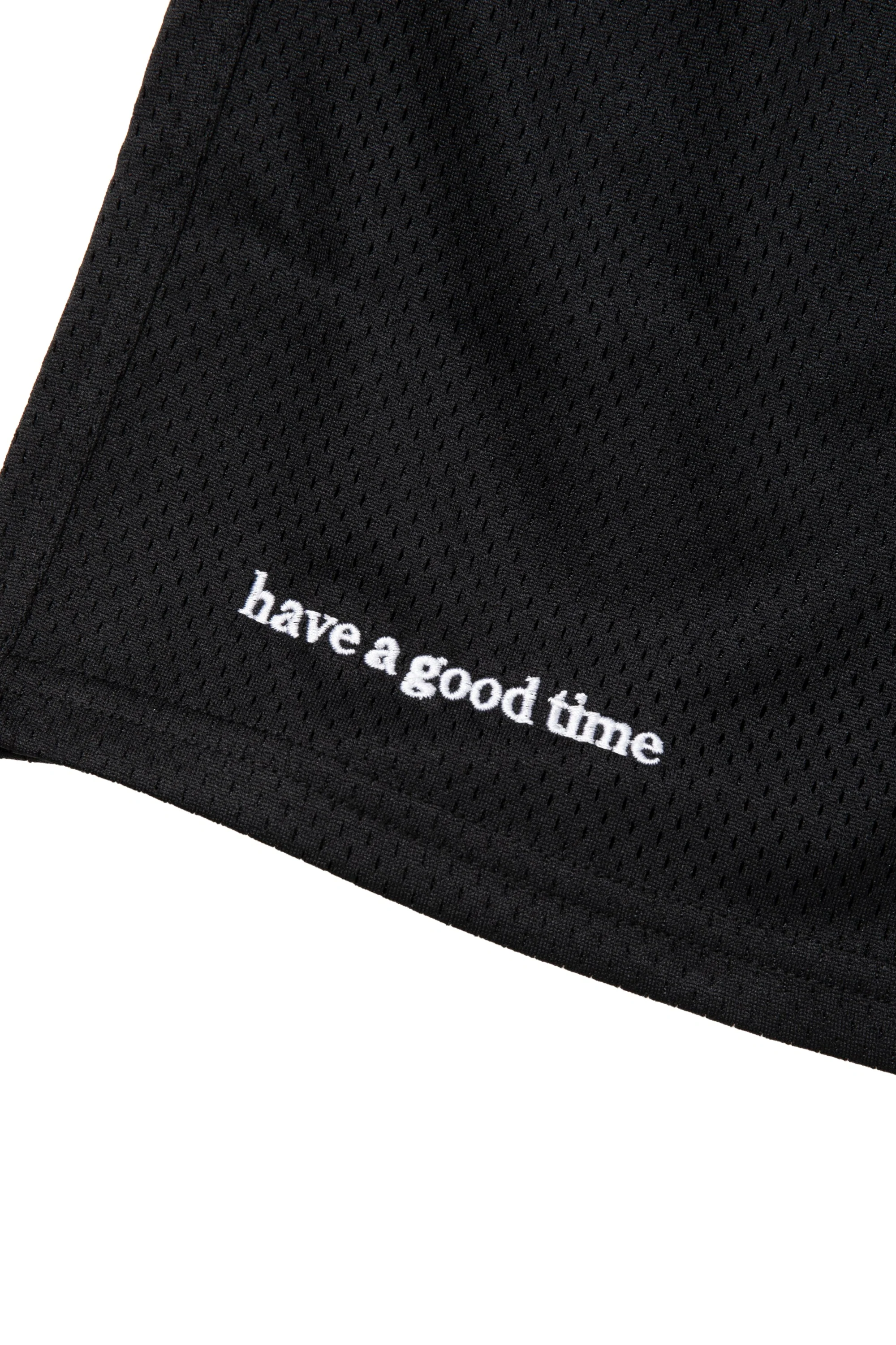 SIDE LOGO SIDE BLANK FRAME MESH SHORTS - BLACK - Image 9