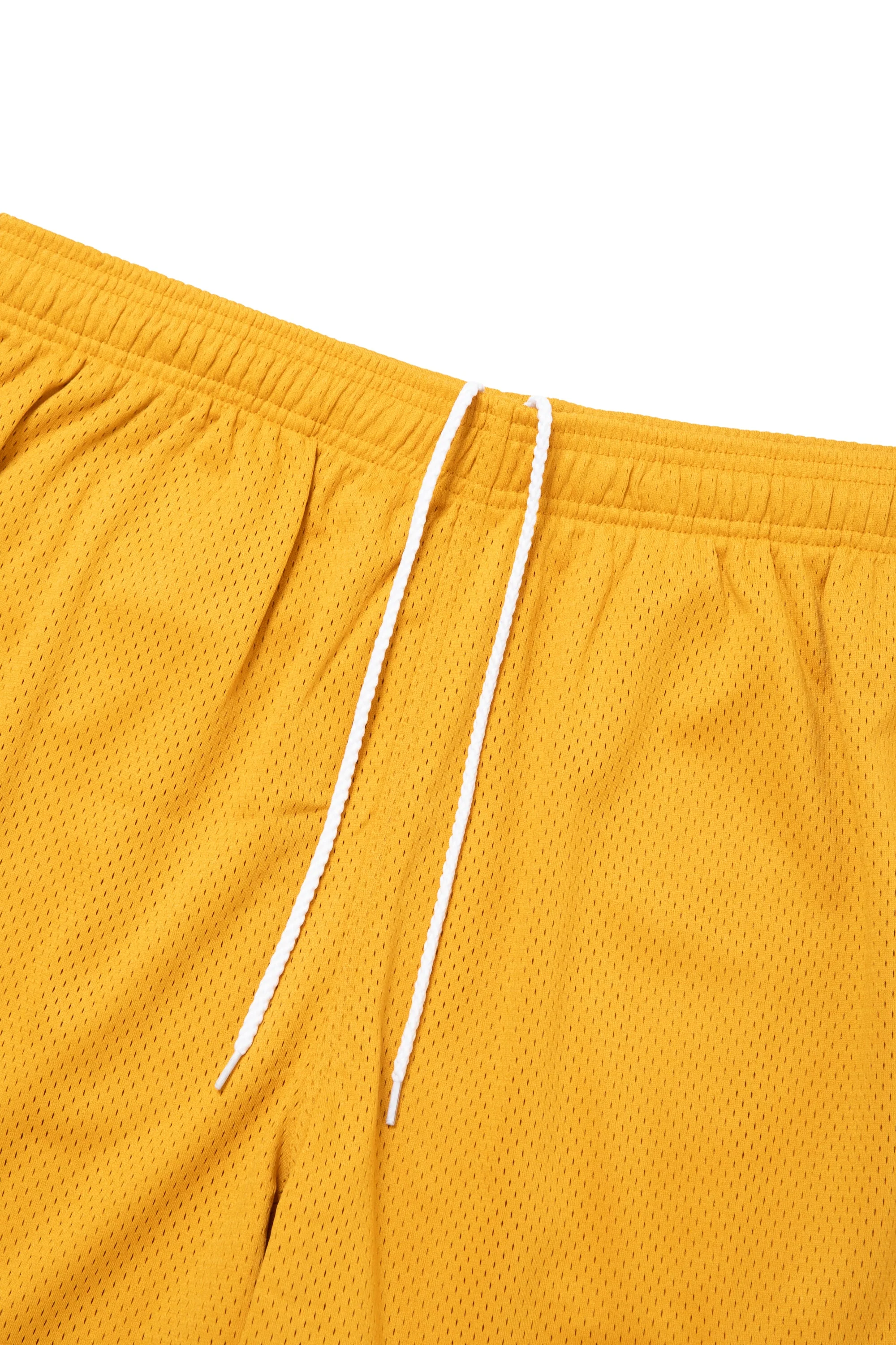 SIDE LOGO SIDE BLANK FRAME MESH SHORTS - YELLOW - Image 10