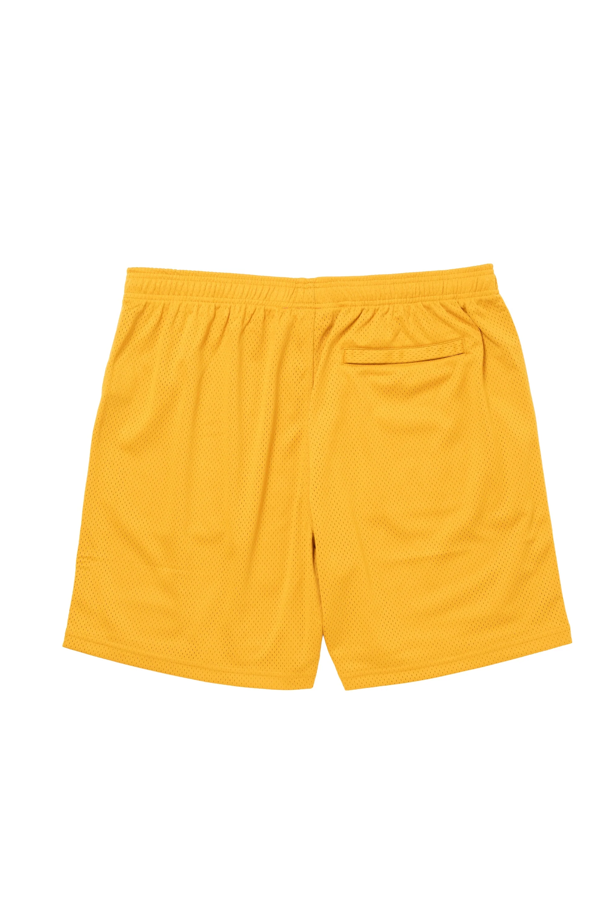 SIDE LOGO SIDE BLANK FRAME MESH SHORTS - YELLOW - Image 11