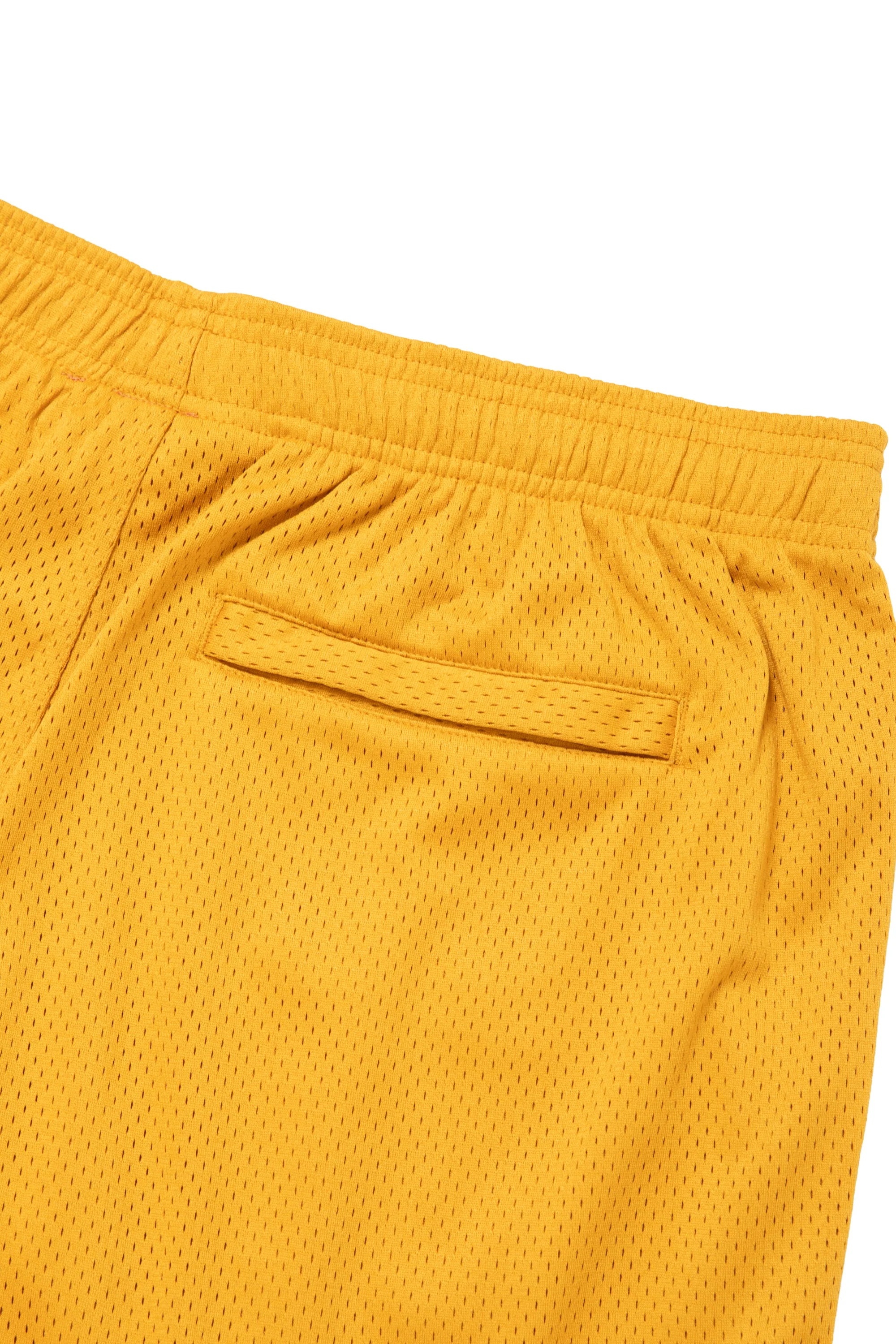 SIDE LOGO SIDE BLANK FRAME MESH SHORTS - YELLOW - Image 12