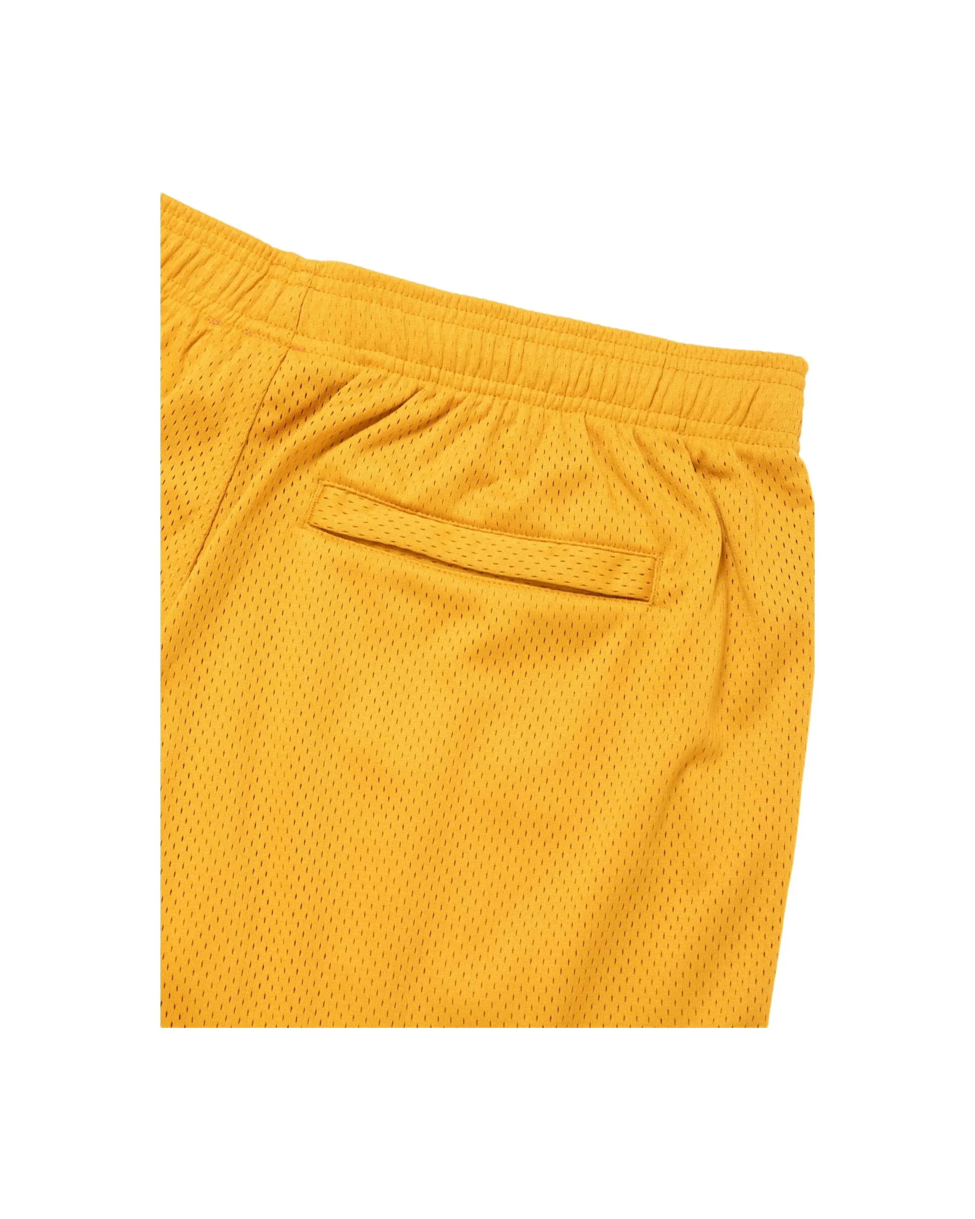 SIDE LOGO SIDE BLANK FRAME MESH SHORTS - YELLOW - Image 3