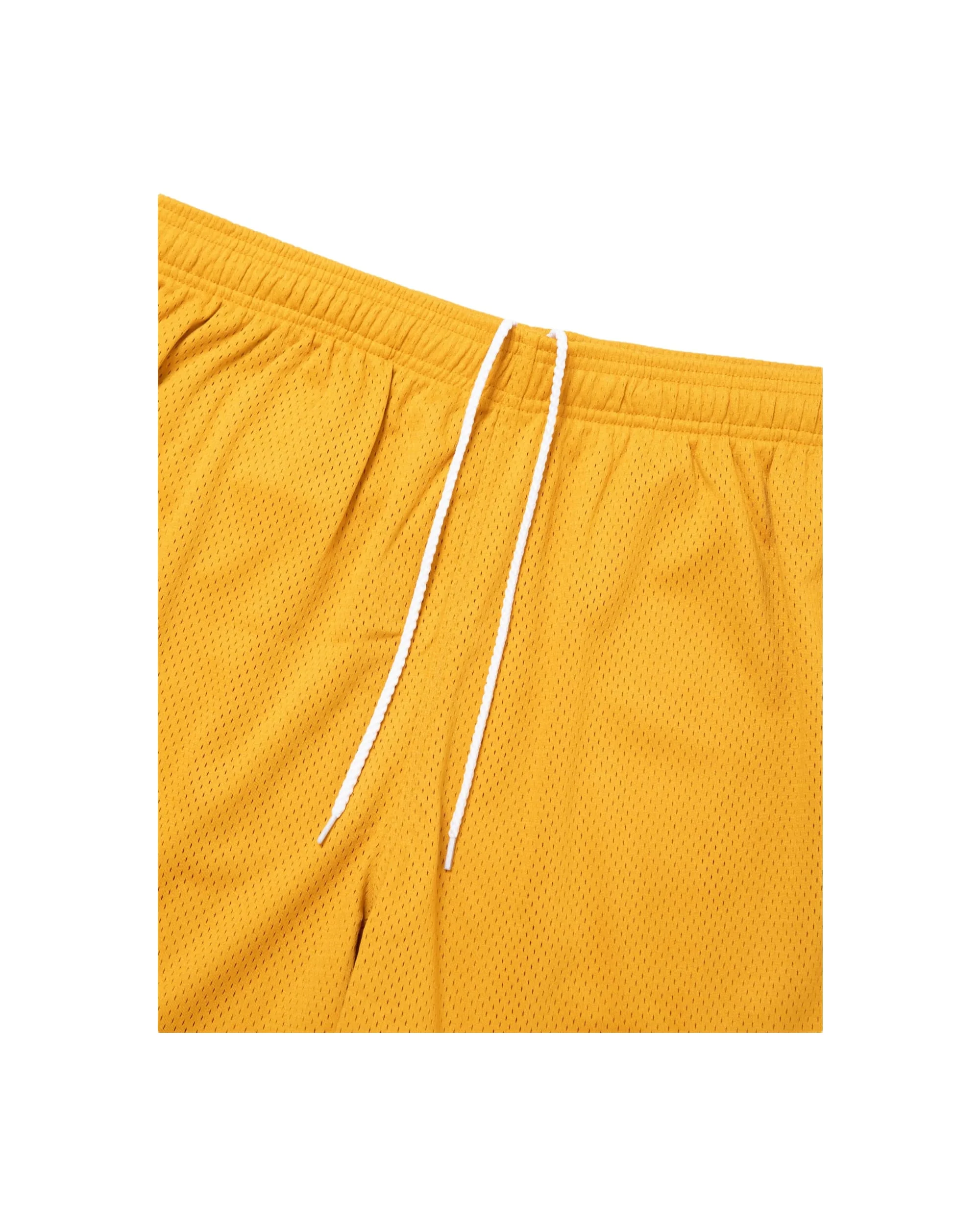 SIDE LOGO SIDE BLANK FRAME MESH SHORTS - YELLOW - Image 4