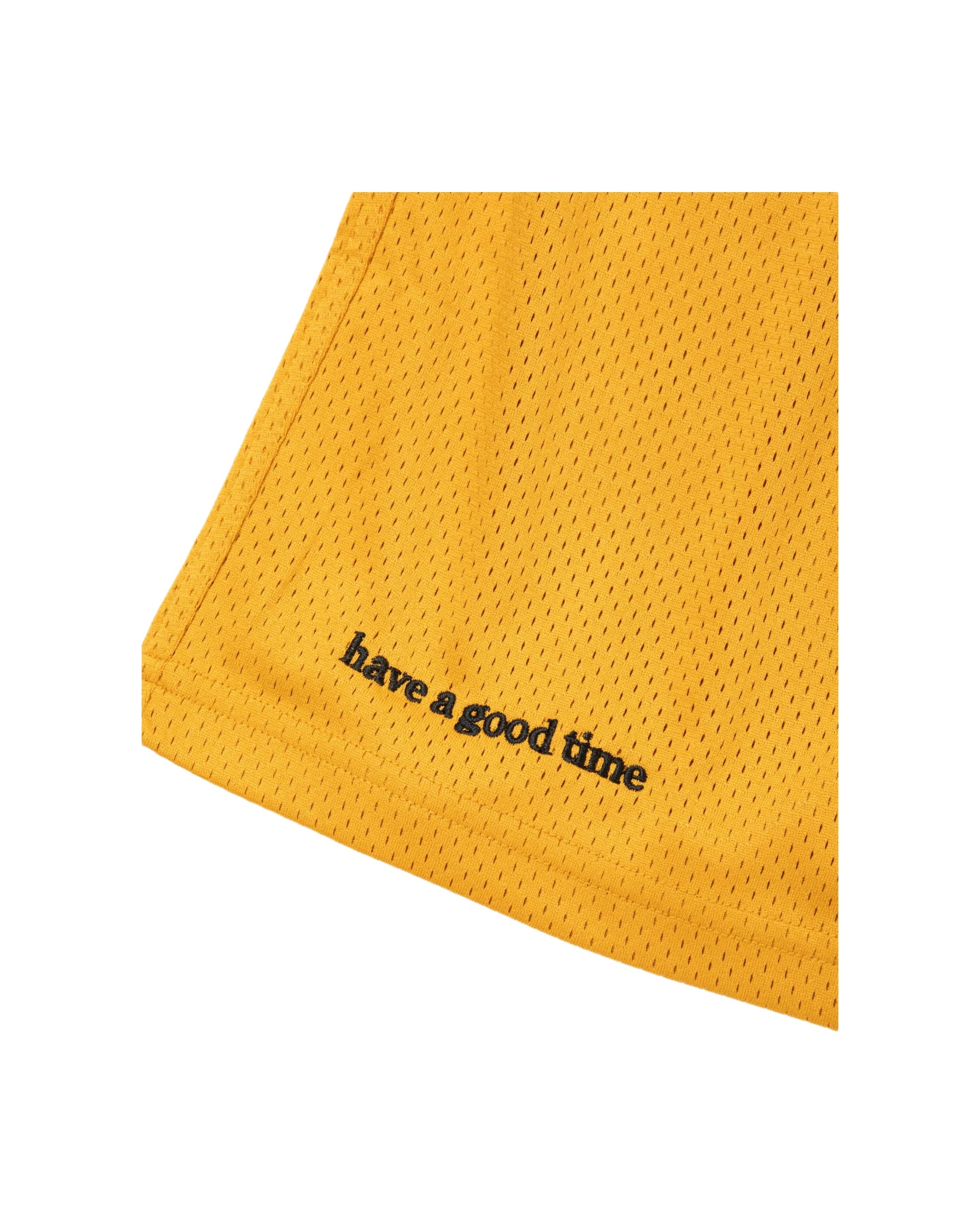 SIDE LOGO SIDE BLANK FRAME MESH SHORTS - YELLOW - Image 5