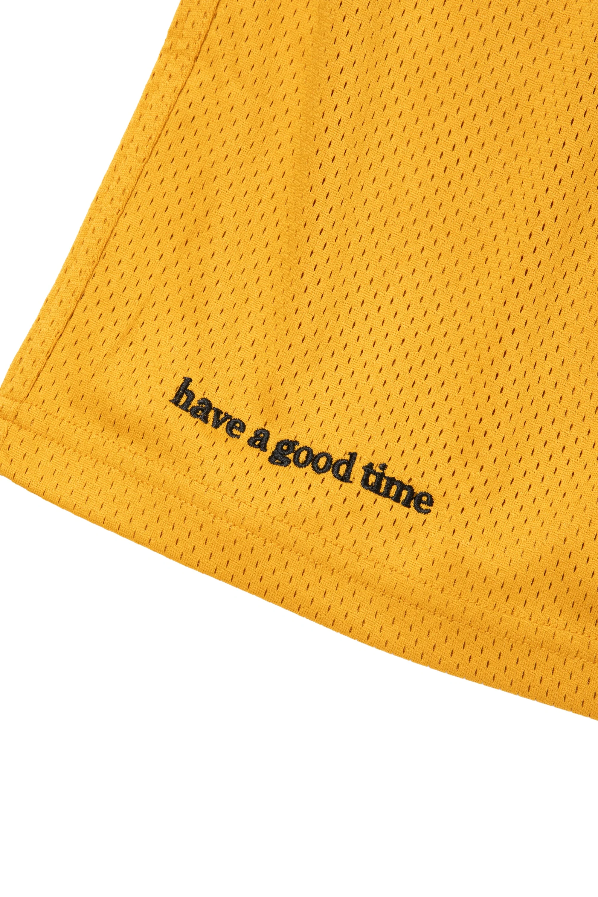 SIDE LOGO SIDE BLANK FRAME MESH SHORTS - YELLOW - Image 9
