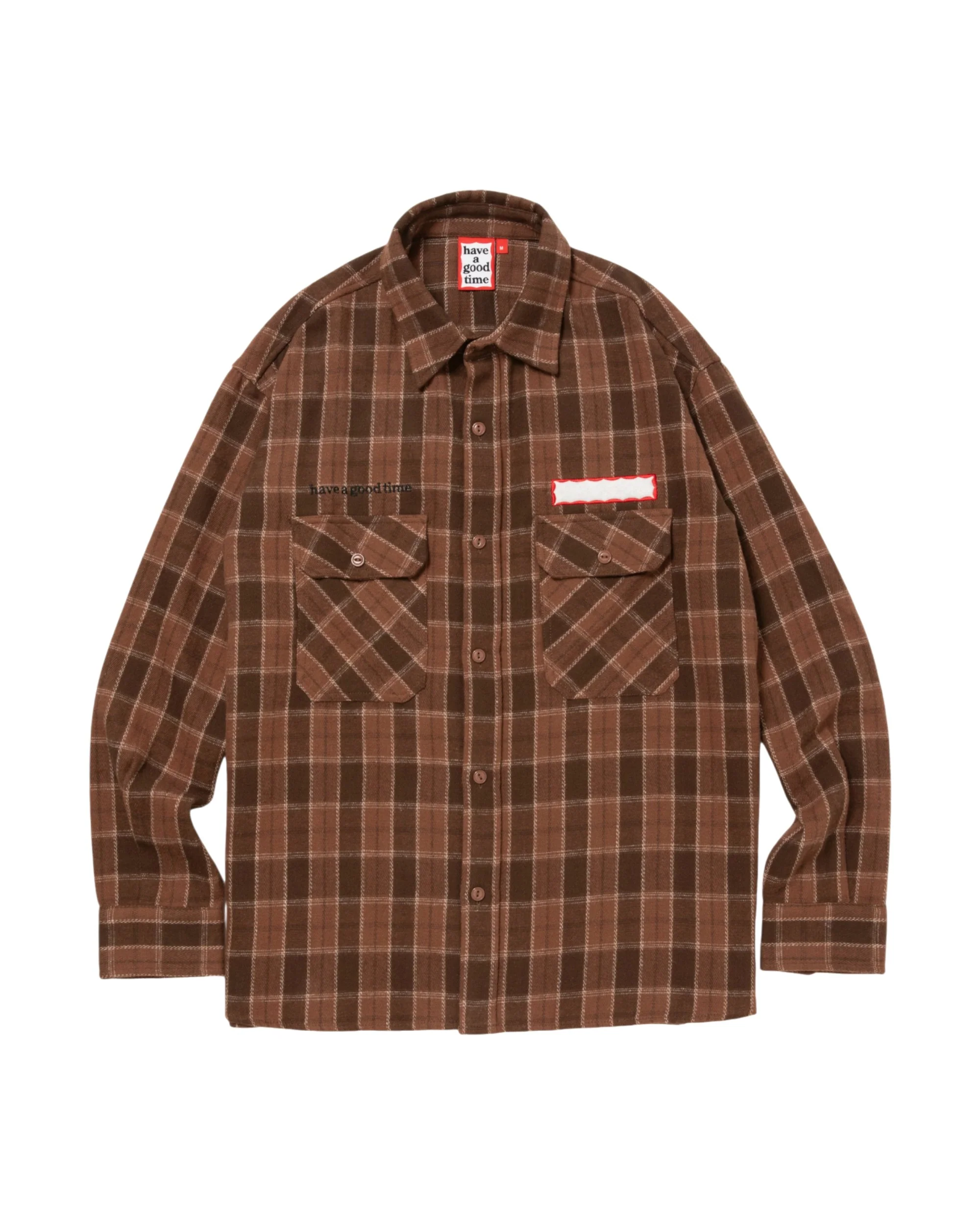 SIDE LOGO SIDE BLANK FRAME SHIRT - BROWN