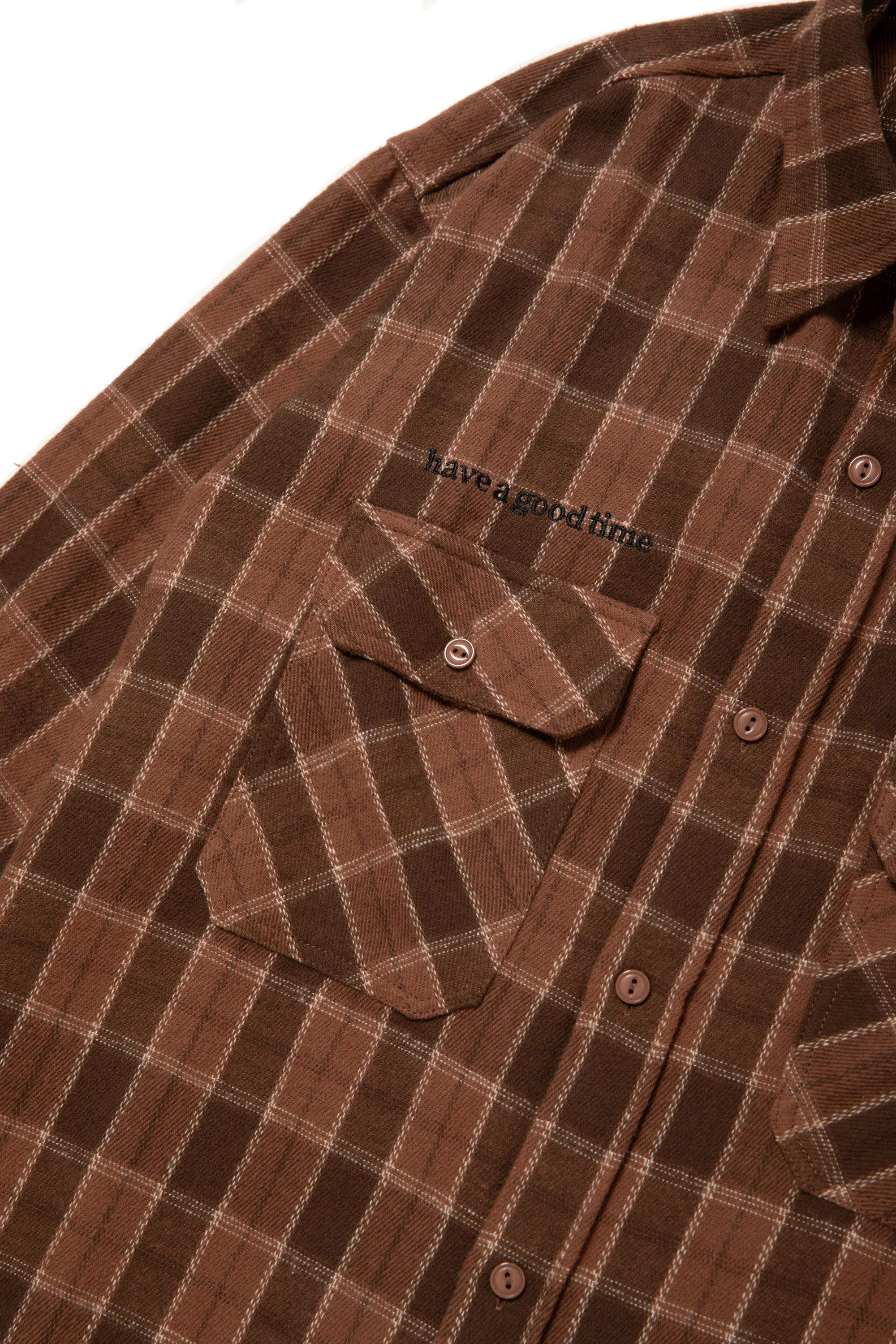 SIDE LOGO SIDE BLANK FRAME SHIRT - BROWN - Image 8