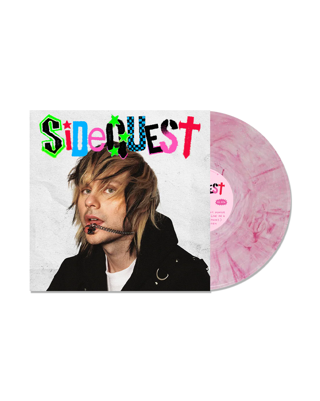Sidequest Pink Marble Silver Glitter Autographed Vinyl (Webstore Exclusive)