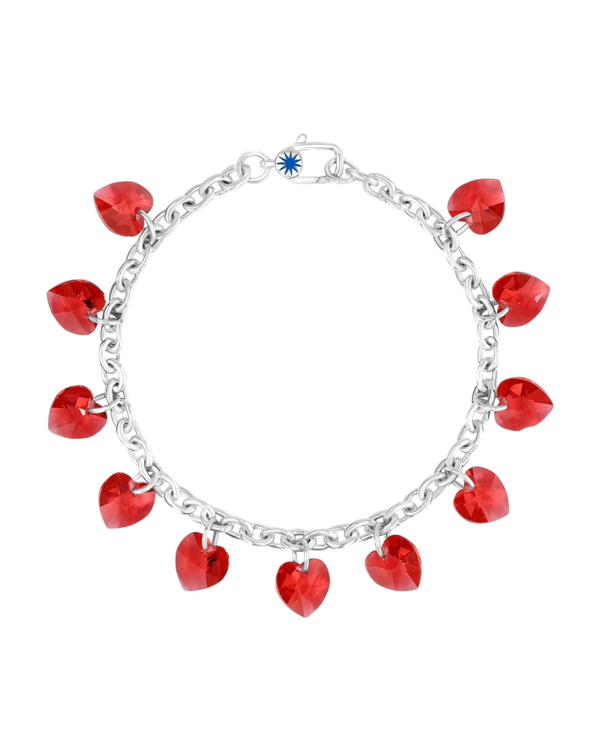 Silver Red Heart Bracelet