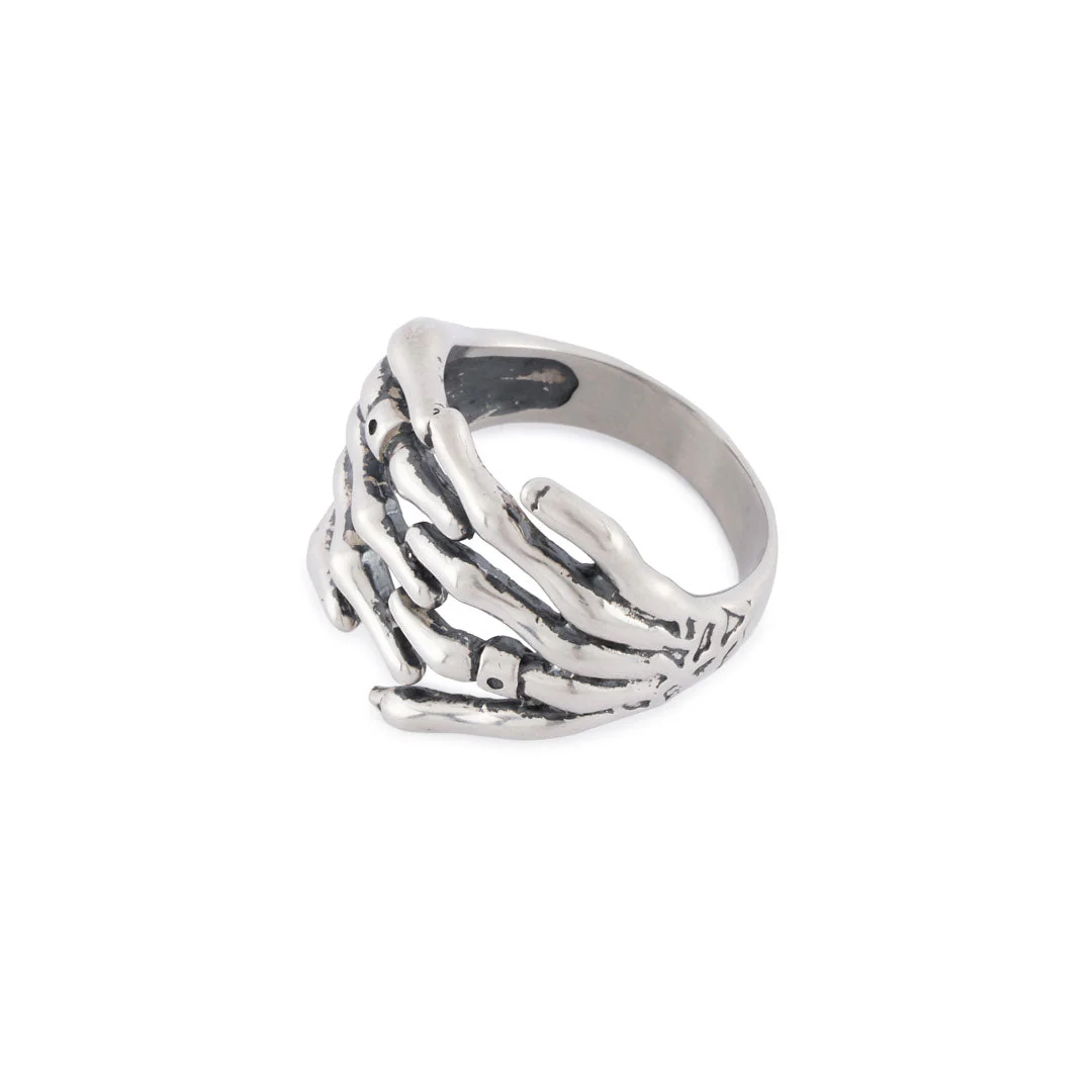 Silver Skeleton Hands Ring - Image 24