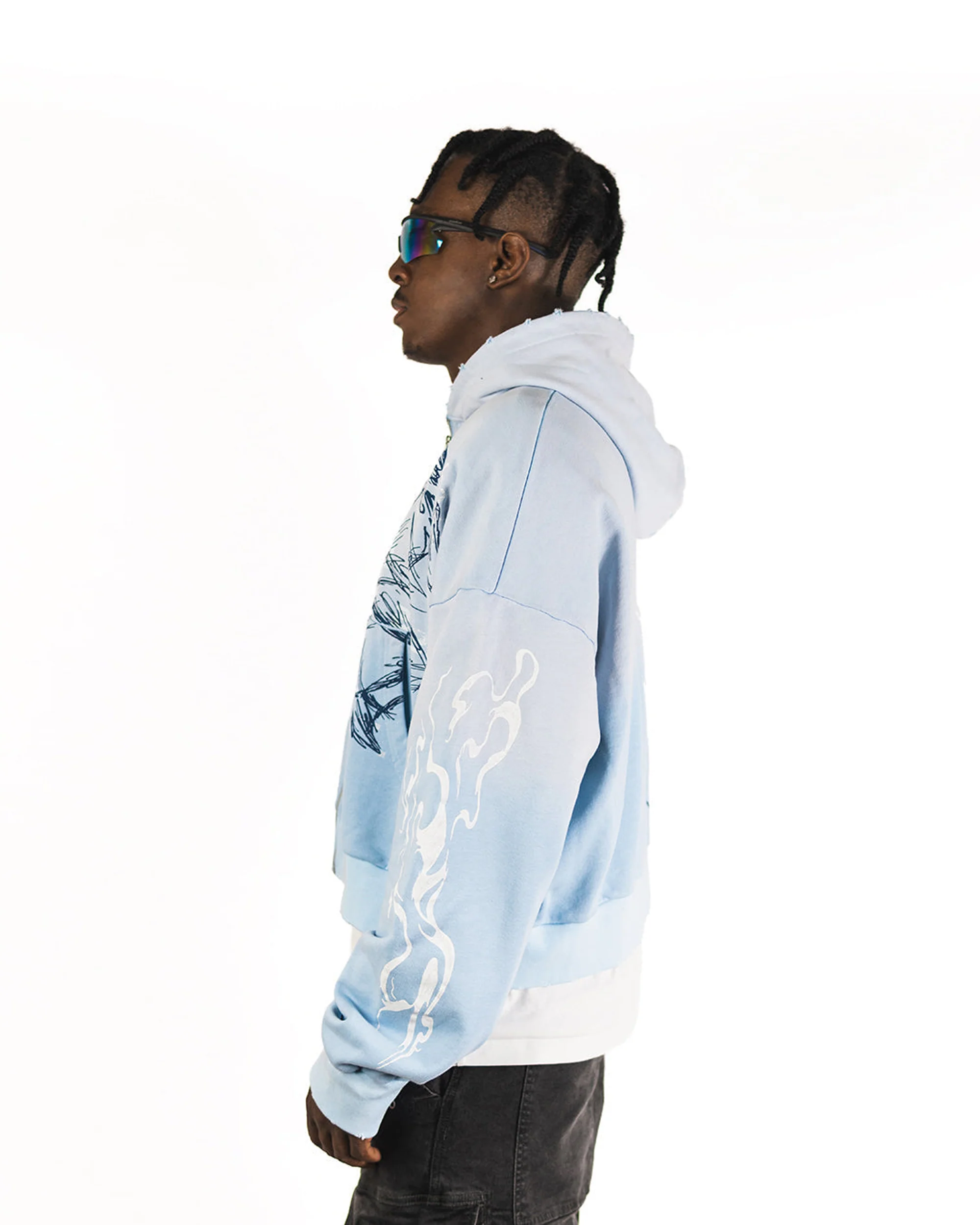 "SKYFALL BLUE" BOXY OVERSIZED ZIP UP JACKET - Image 7