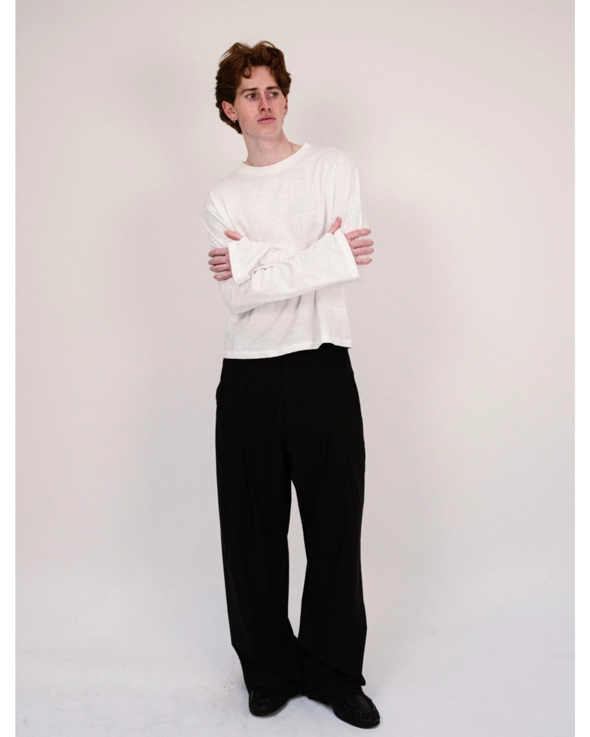 Slub Cotton Long Sleeve - White - Image 2