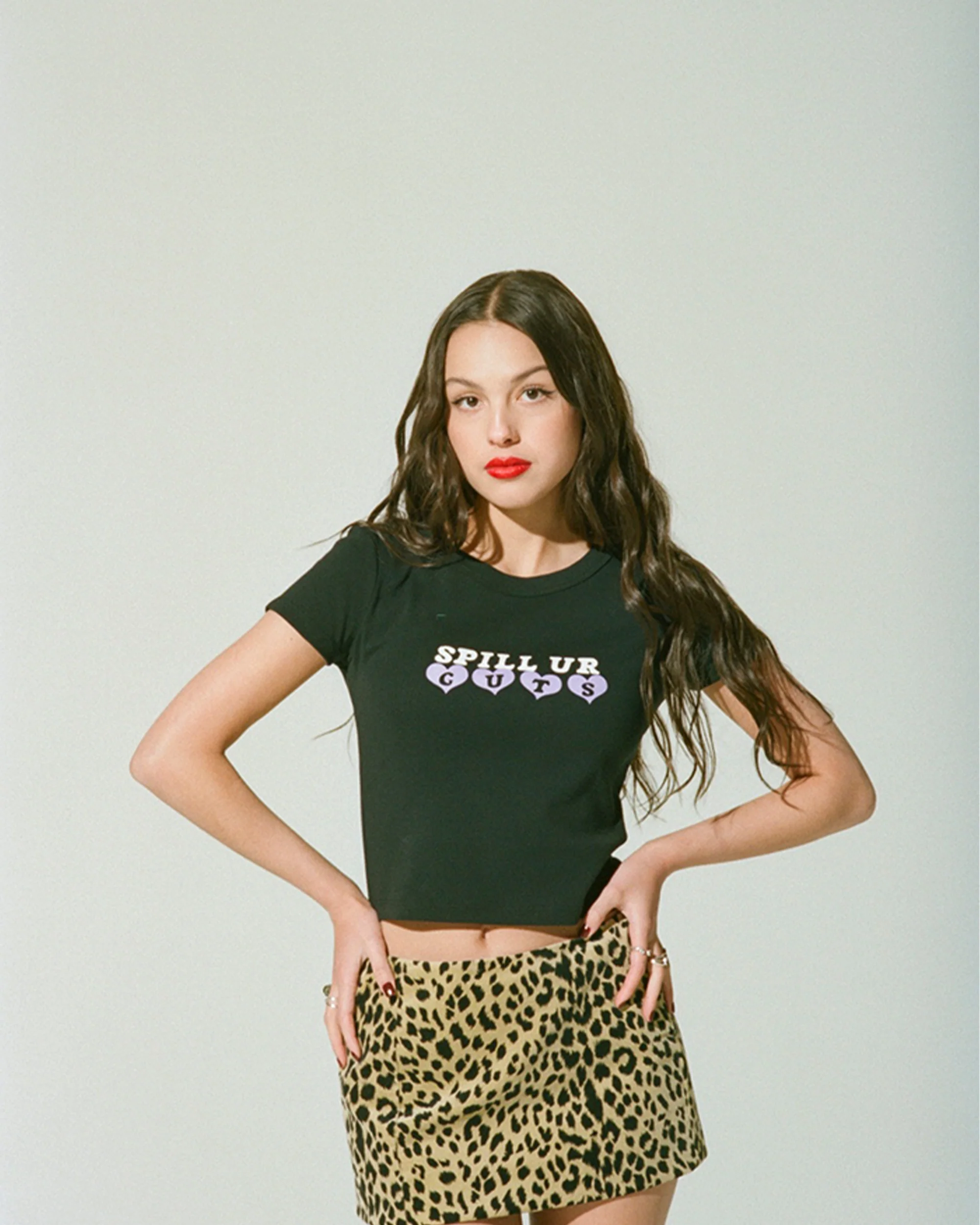 spill ur GUTS crop t-shirt in black - Image 2
