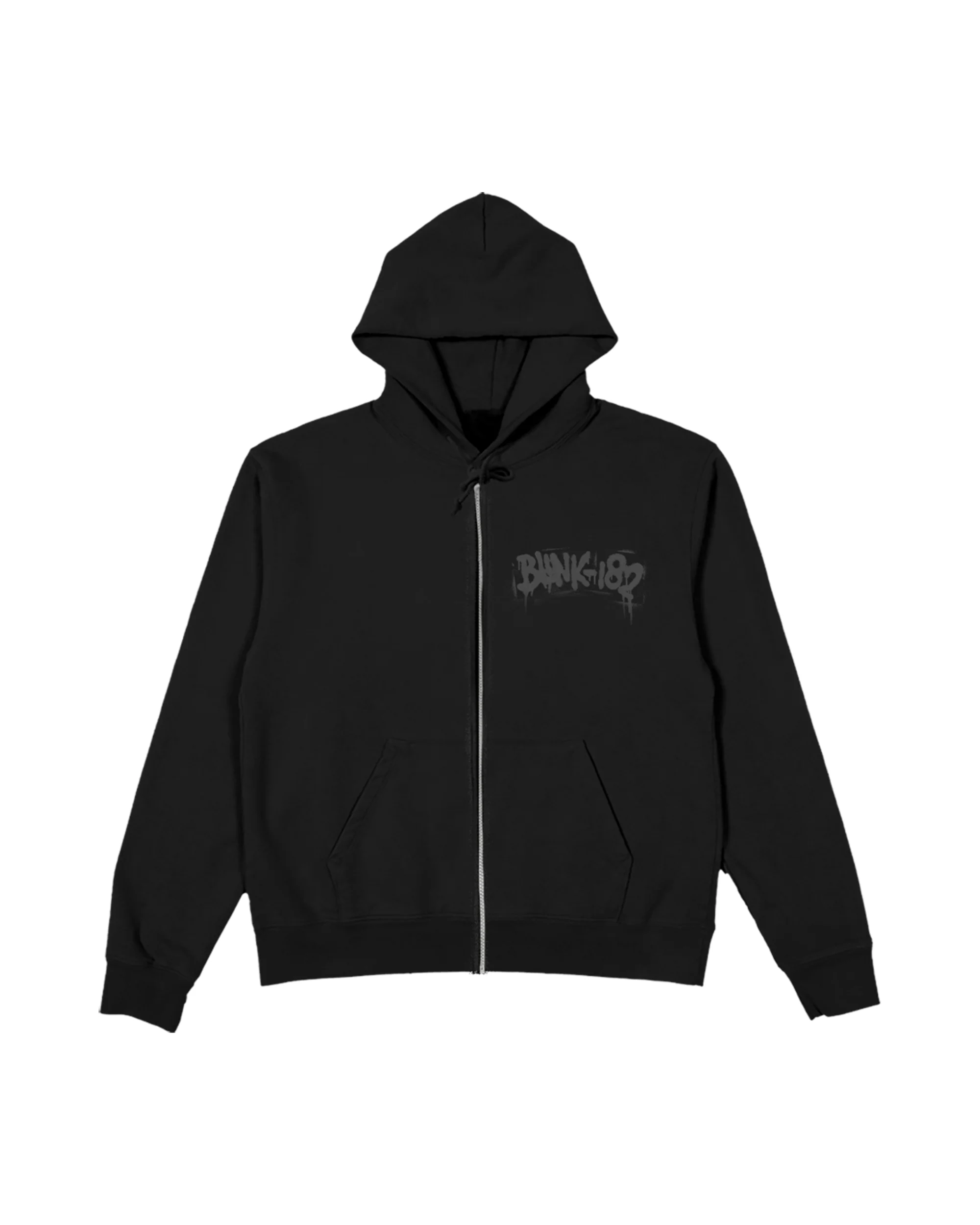 Spray-Paint Smiley Black Zip Hoodie