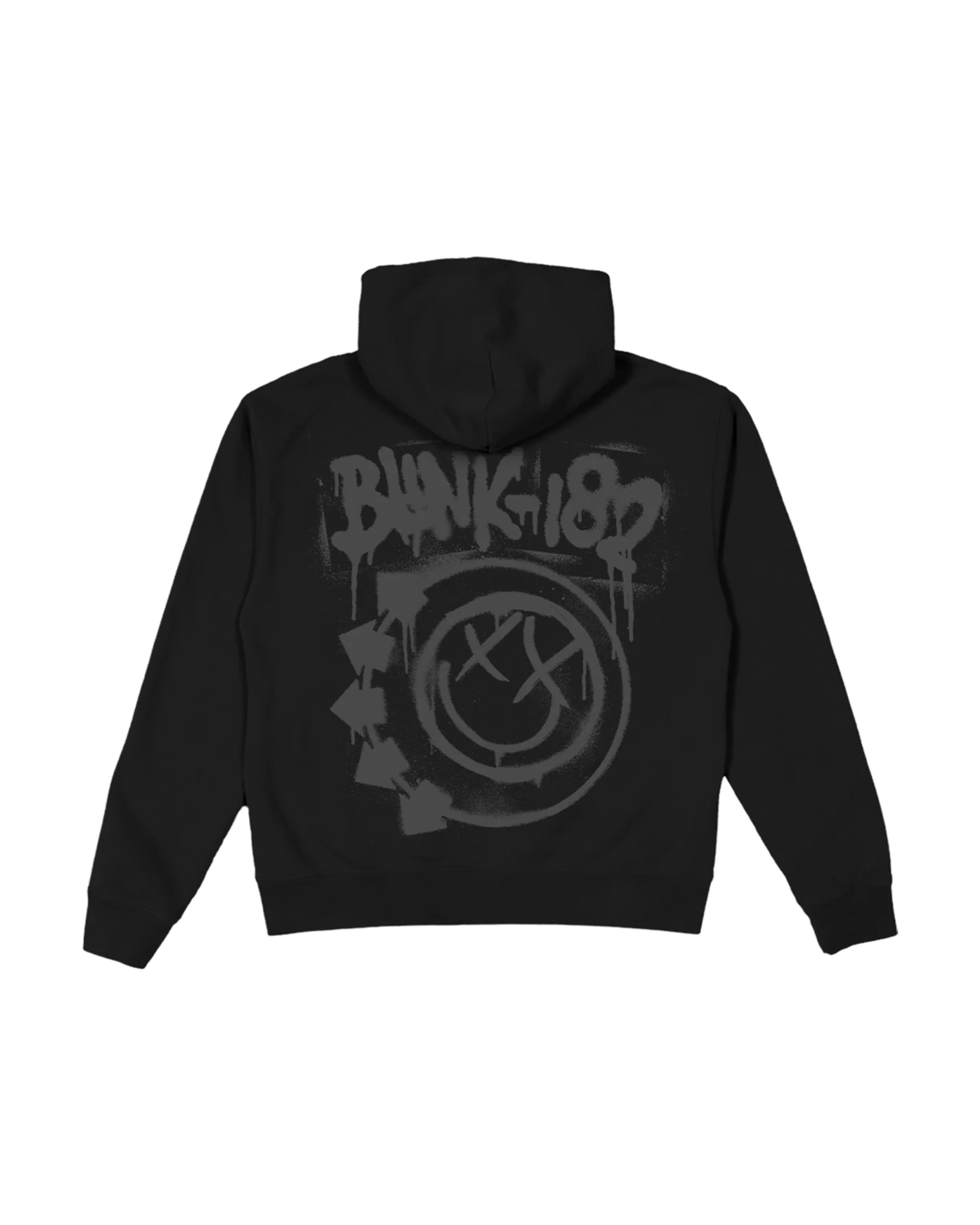 Spray-Paint Smiley Black Zip Hoodie - Image 2