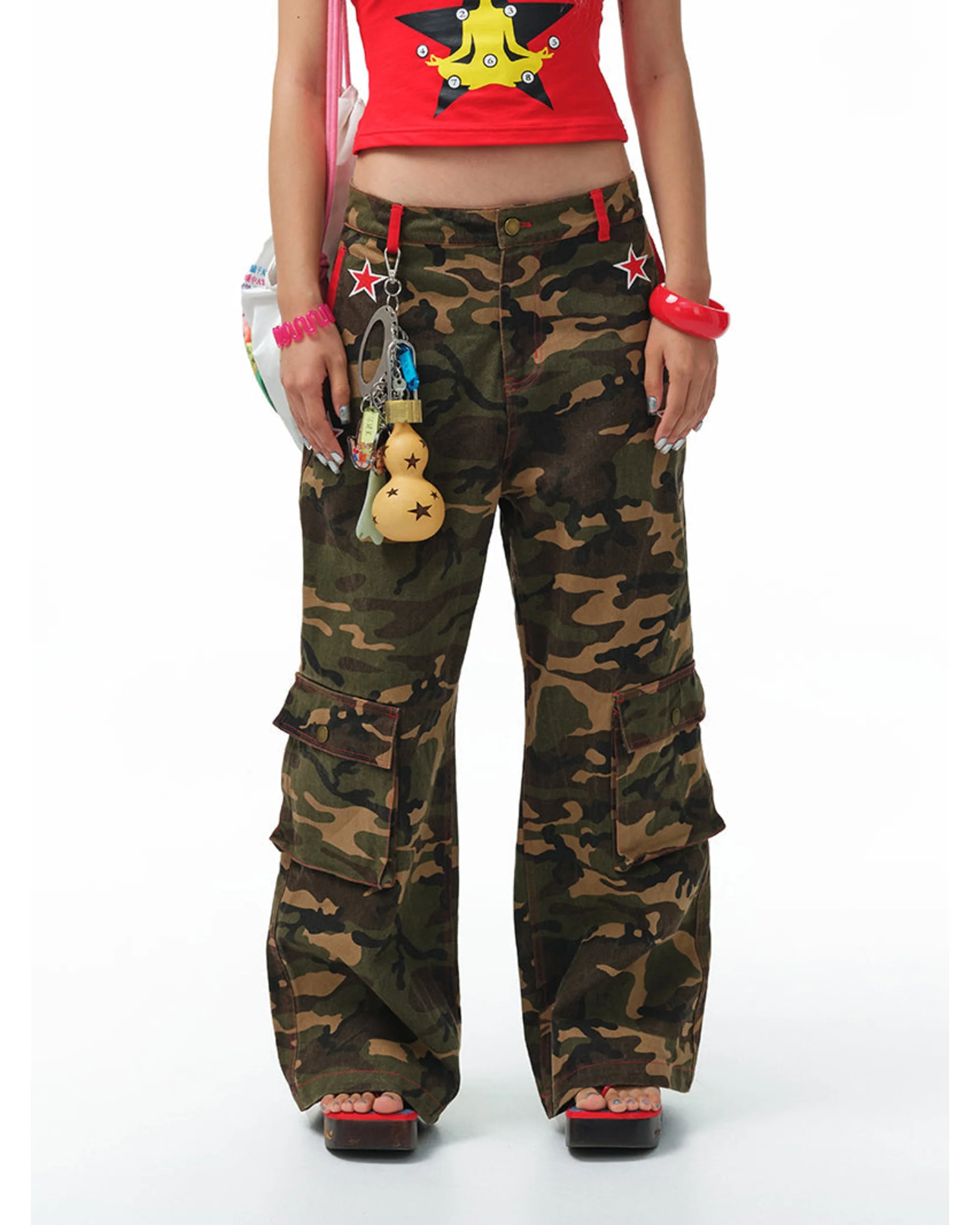 Star-Embroidered Camo Pants - Image 12