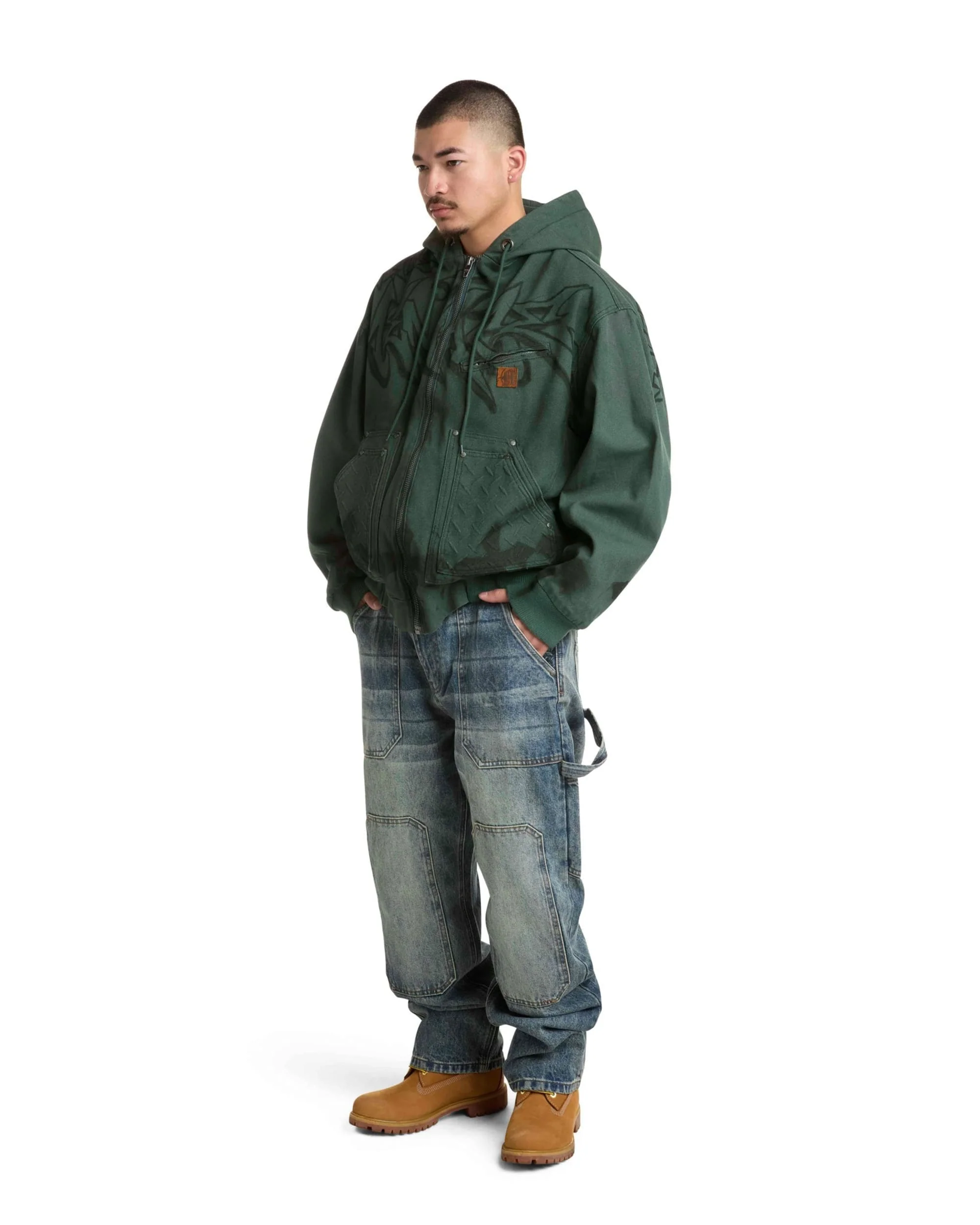 STEEL EMBOSSED DENIM CARPENTER PANTS - Image 10
