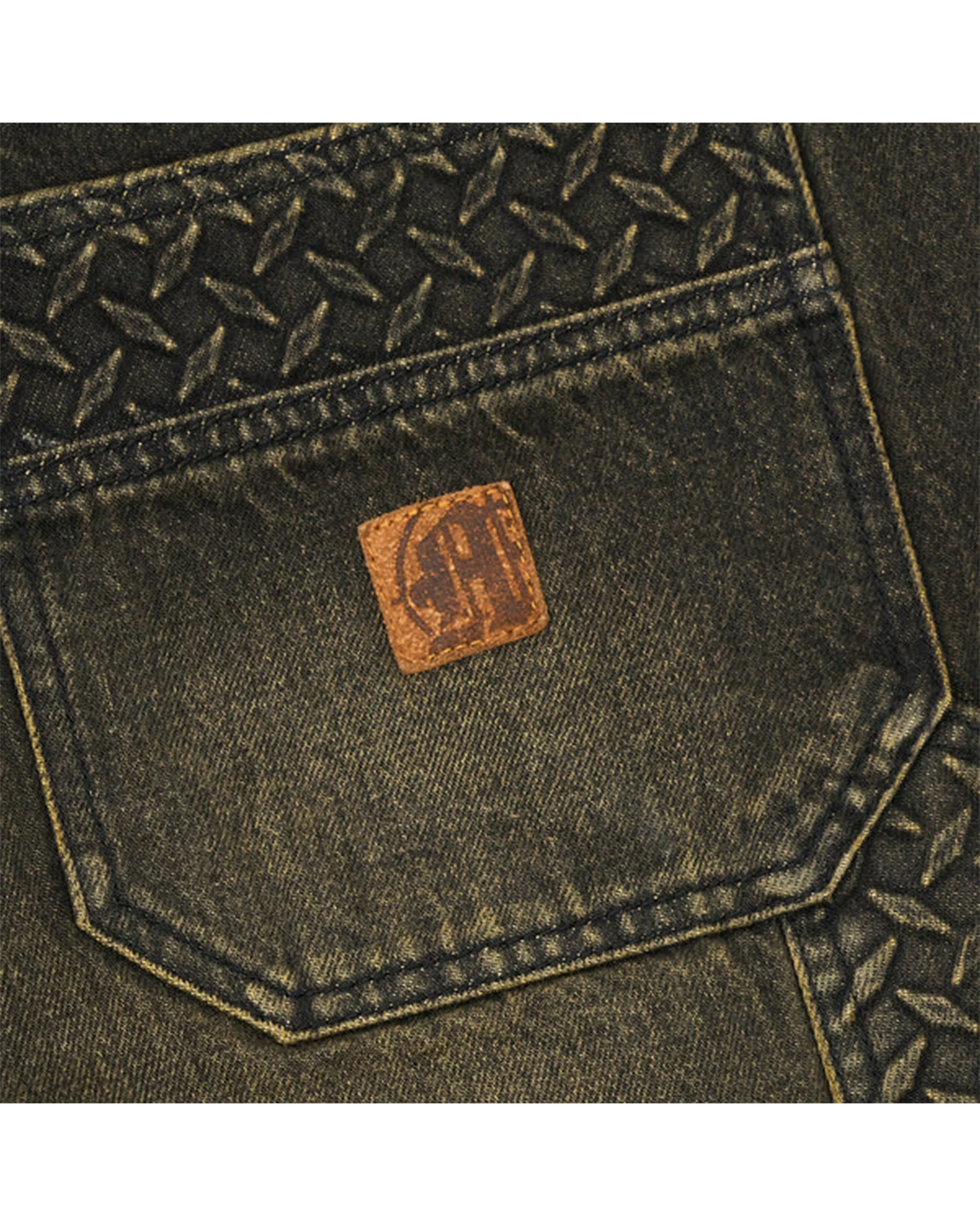 STEEL EMBOSSED DENIM CARPENTER SHORTS - Image 8