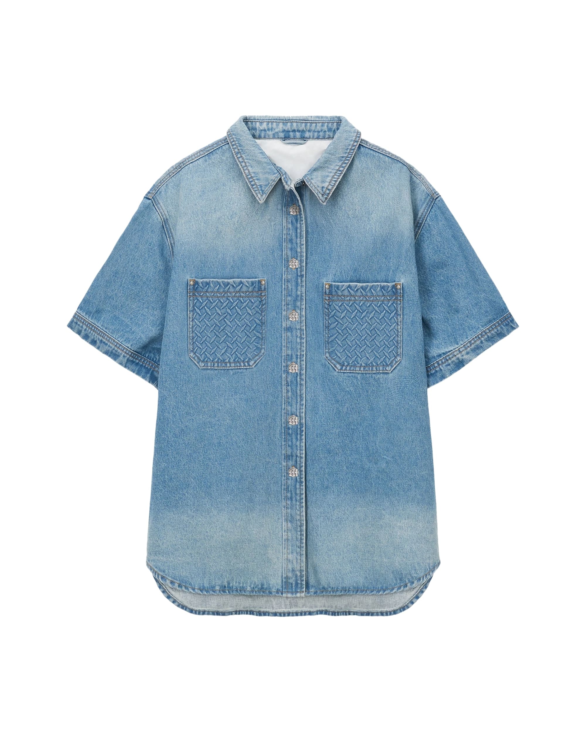 STEEL EMBOSSED DENIM WORK SHIRT