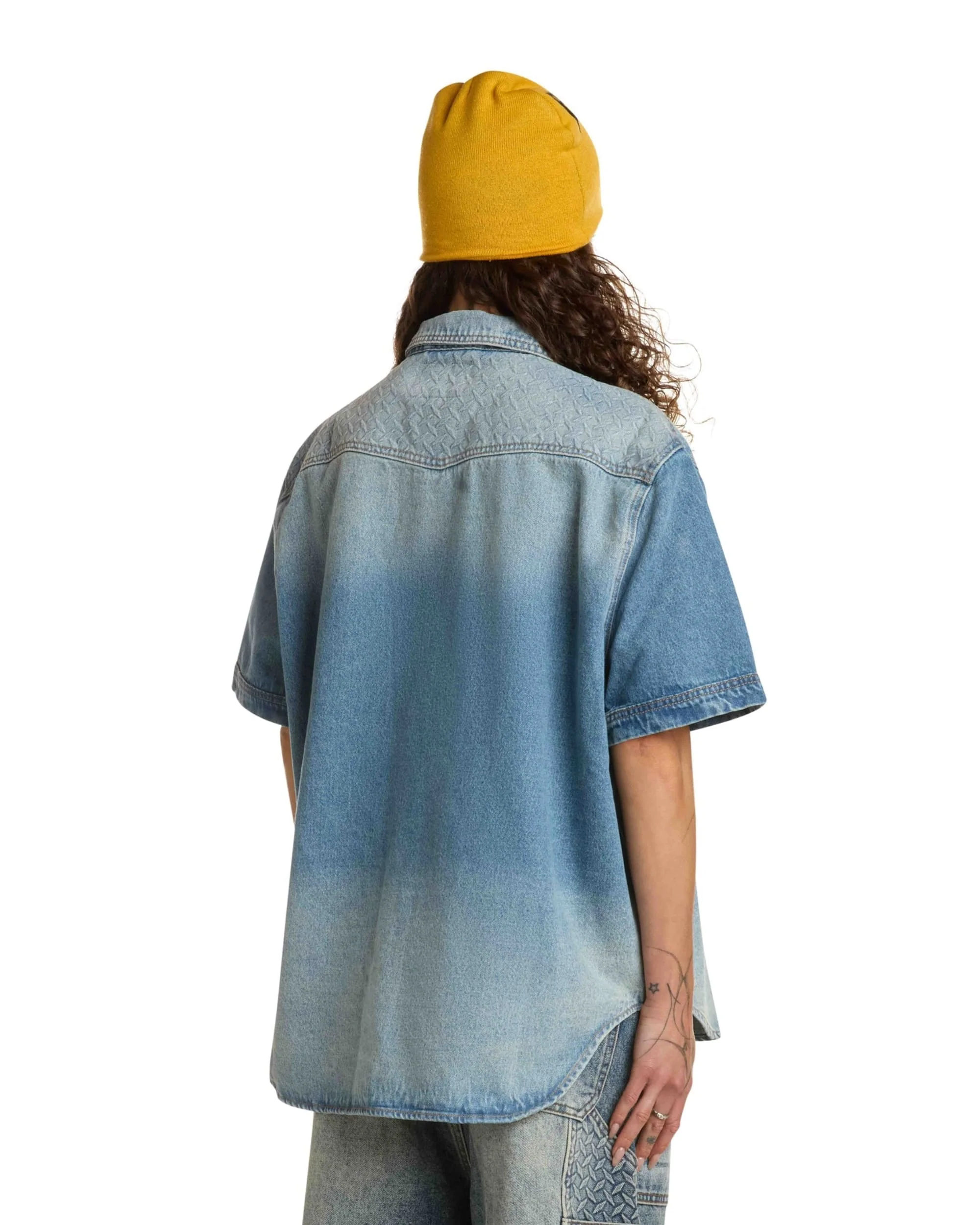 STEEL EMBOSSED DENIM WORK SHIRT - Image 5