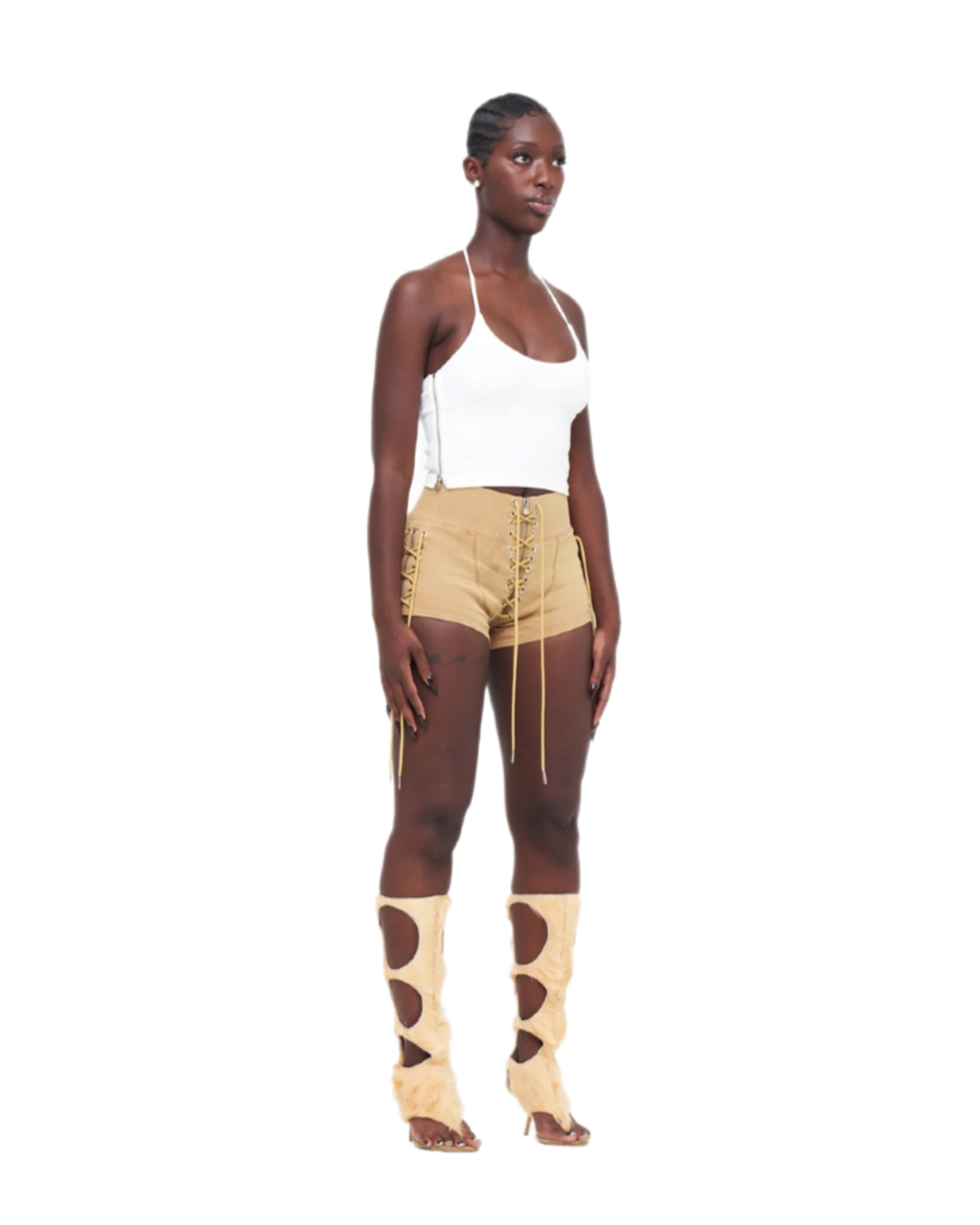 STONE-WASHED UZIP SHORTS - Image 5
