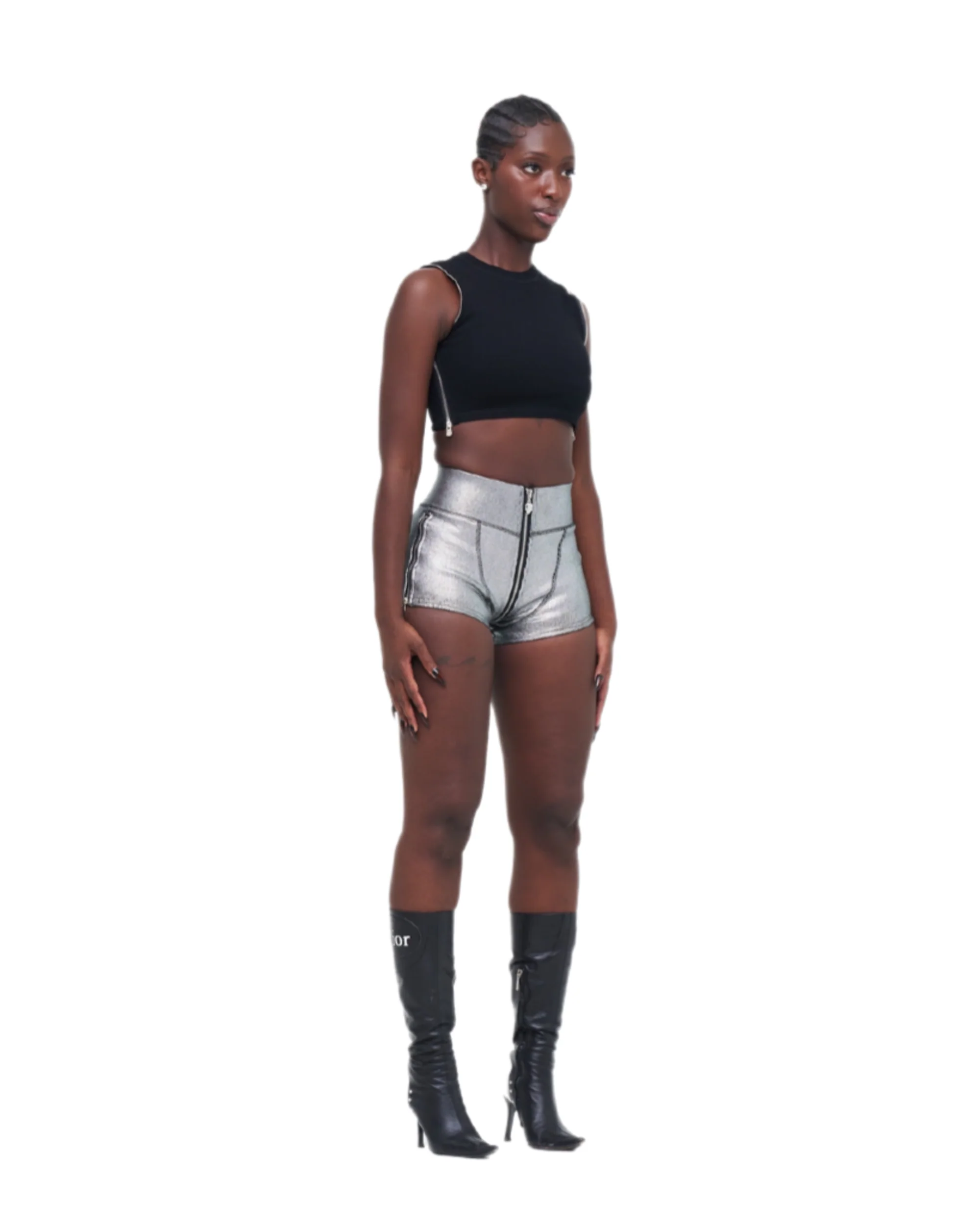 STONE-WASHED UZIP SHORTS - Image 9